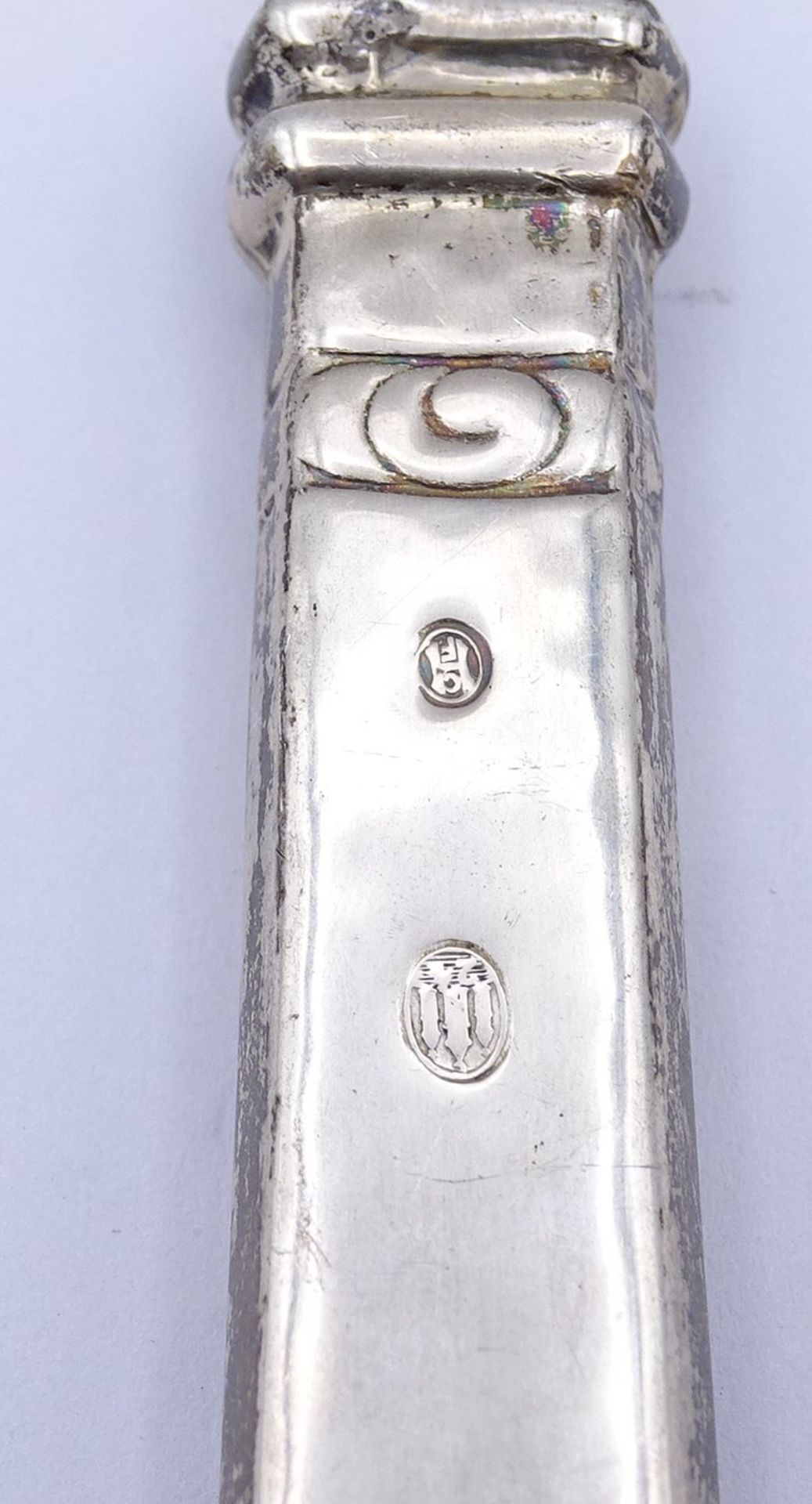Flaschenöffner, Silbergriff, Copenhagen (19)24, L. 15cm, Gebrauchsspuren - Bild 3 aus 3