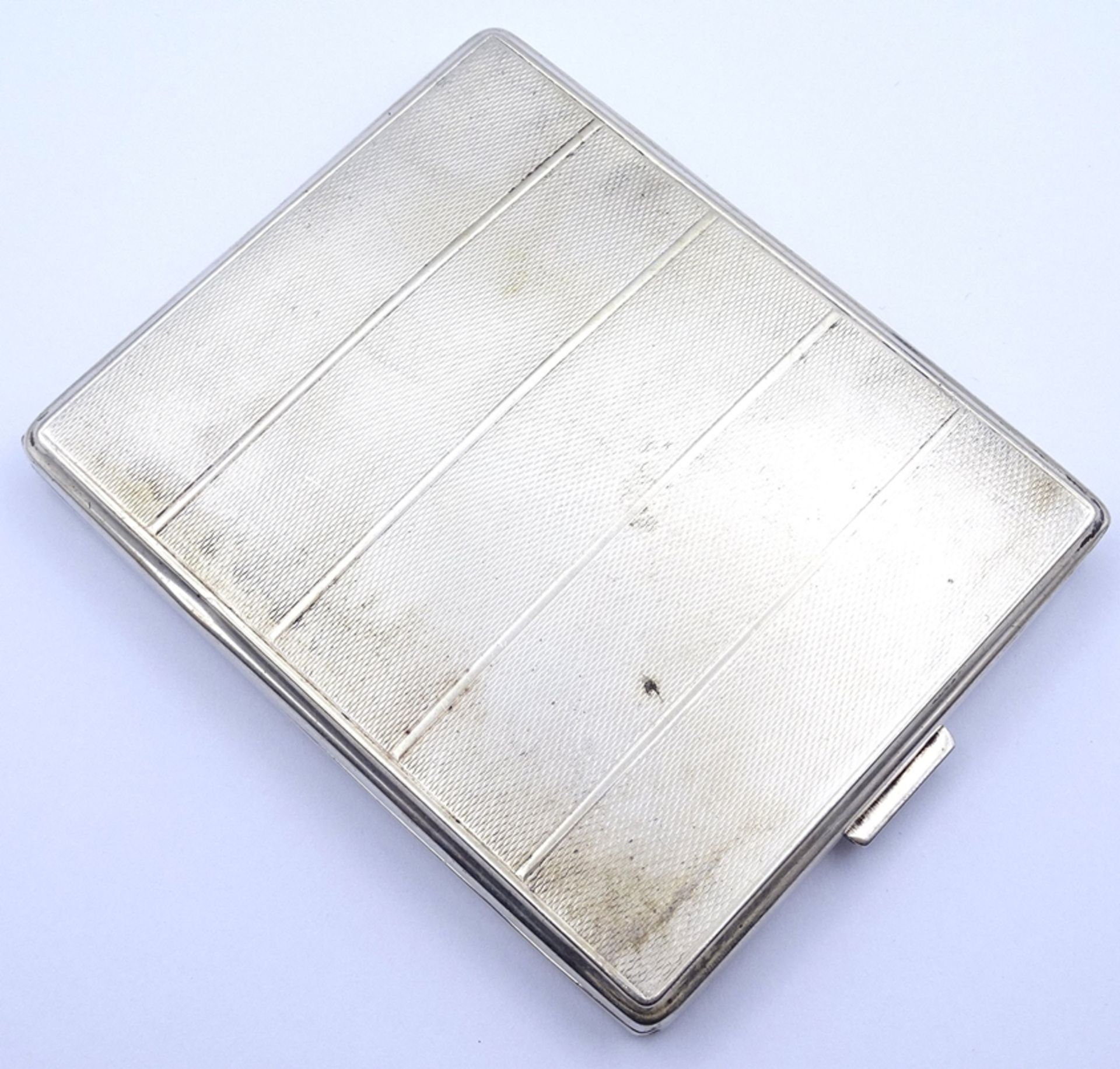 Zigaretten Etui in 835er Silber, Innengravur 25.5.58 Gila, 8,2x10cm, 105g.