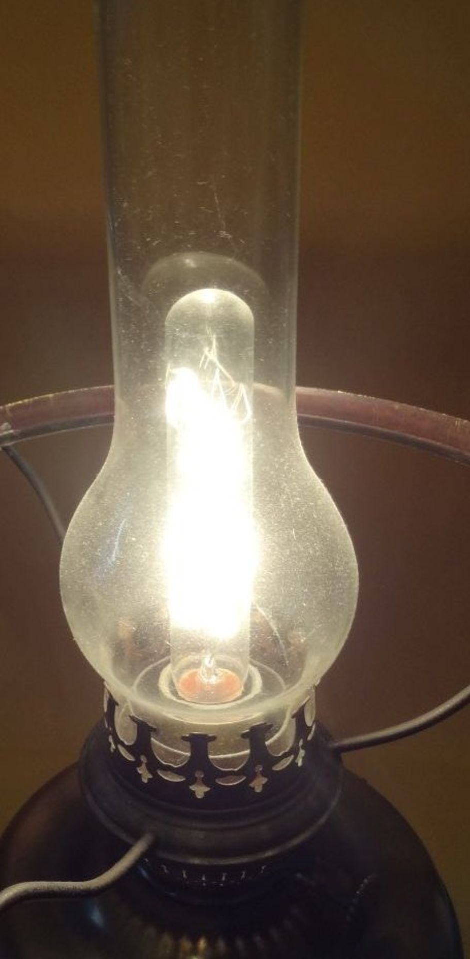 Petroleumlampe, elektrifiziert, H-43 cm - Bild 2 aus 5
