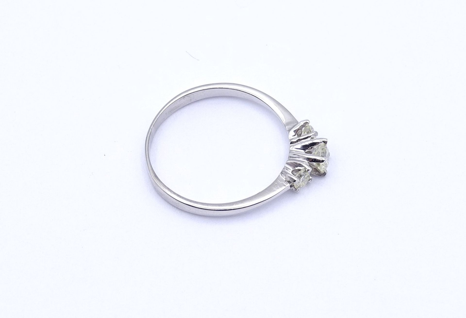 Weißgoldring 14K mit Brillanten zus.ca. 0,30ct., SI-PI1, getönt, 1,4g., RG 53 - Bild 4 aus 5