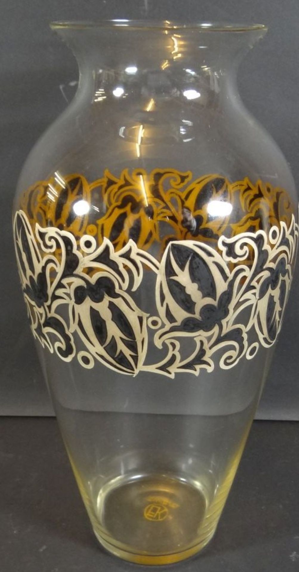 hohe Art Deco Vase, Echinger & Kleiber Zwiesel , H-25,5 cm, in Boden beschriftet