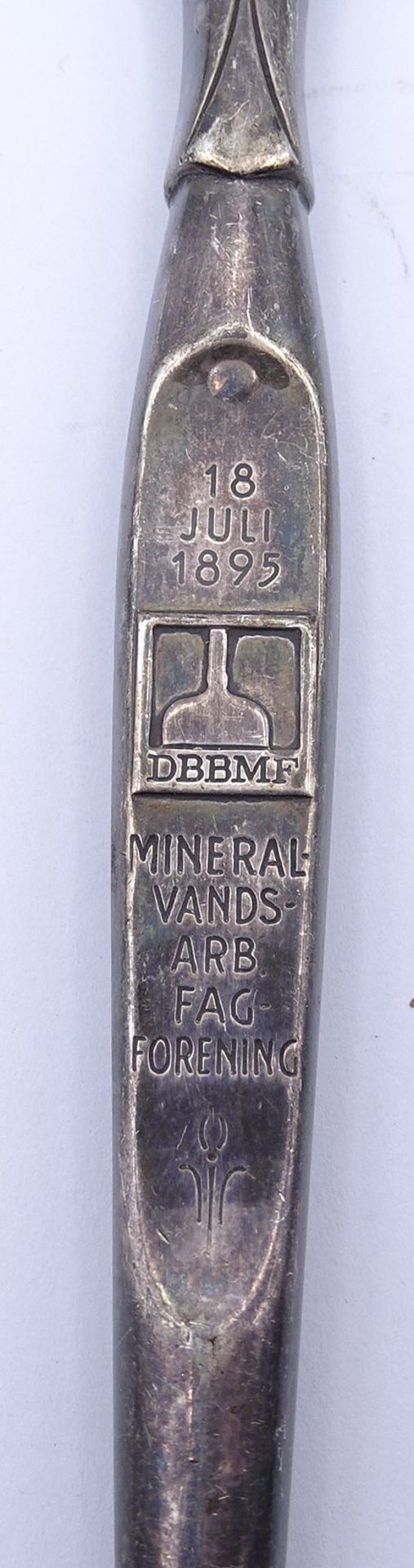Flaschenöffner, Silbergriff, Dänemark, L. 16cm, Gebrauchsspuren - Bild 4 aus 4