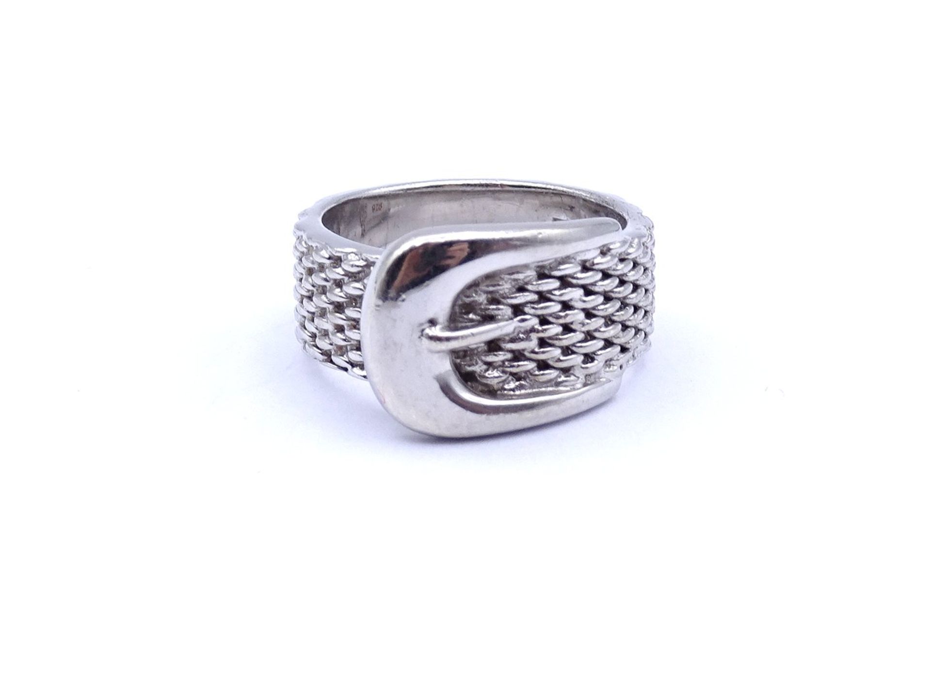 925er Silber Ring in Form eines Gürtels, 10g., RG 57