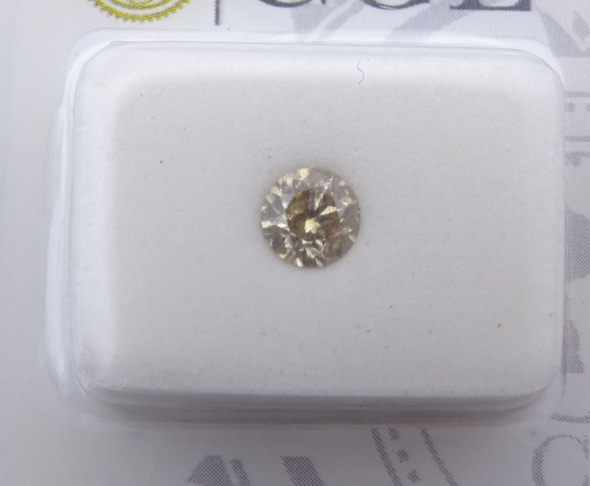 Loser Brillant 0,51ct., Fancy Intense Yellowish Brown, SI3, mit CGL Zertifikat - Image 4 of 4