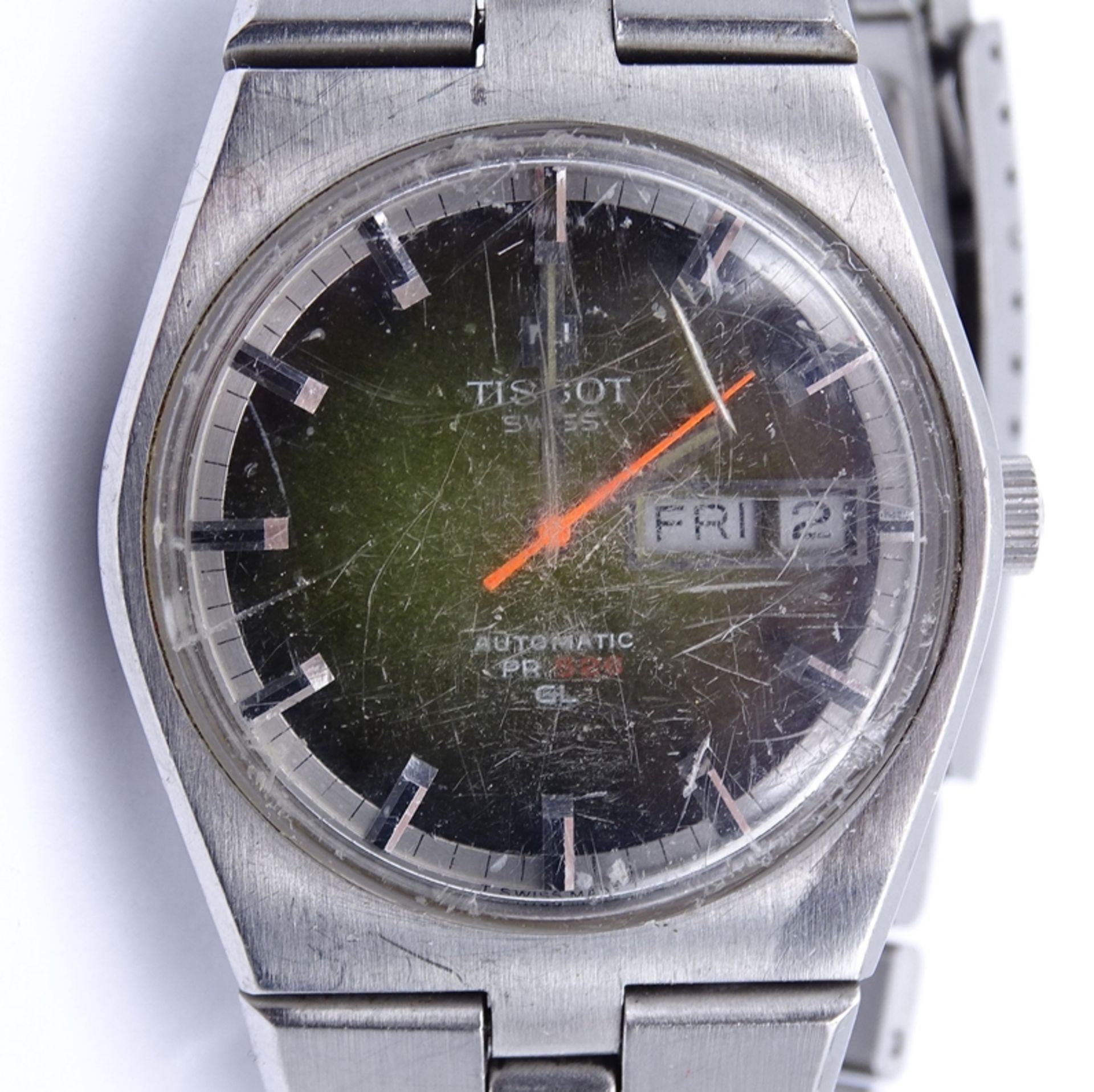 Herren Armbanduhr Tissot PR 526 GL, Automatikwerk, D. 36mm, Alters- und Gebrauchsspuren, Glas stark - Image 3 of 4