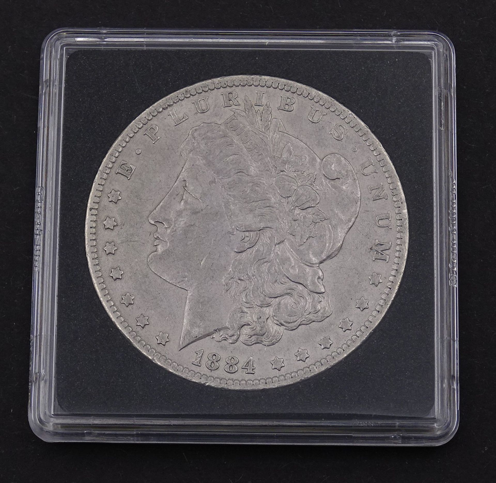 Morgan Dollar 1884 O, USA, gekapselt