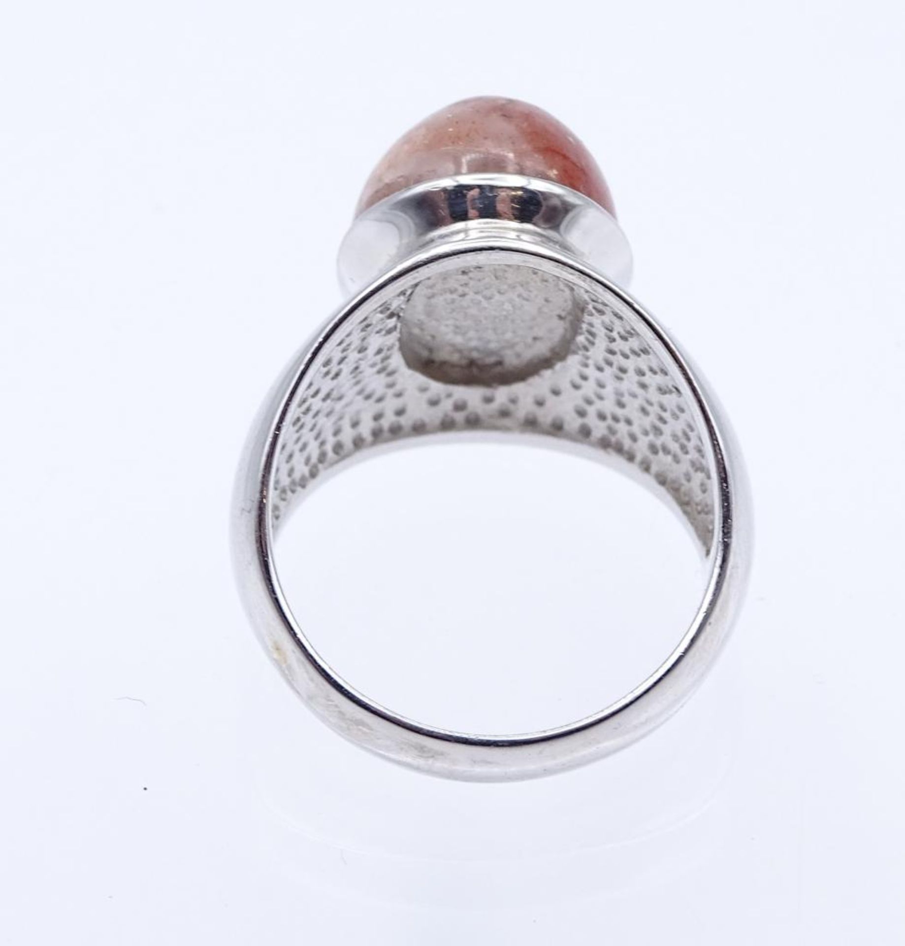 Sterling Silber Ring mit roten Cabochon, Silber 925/000, 11,3gr., RG 59/60 - Bild 3 aus 3