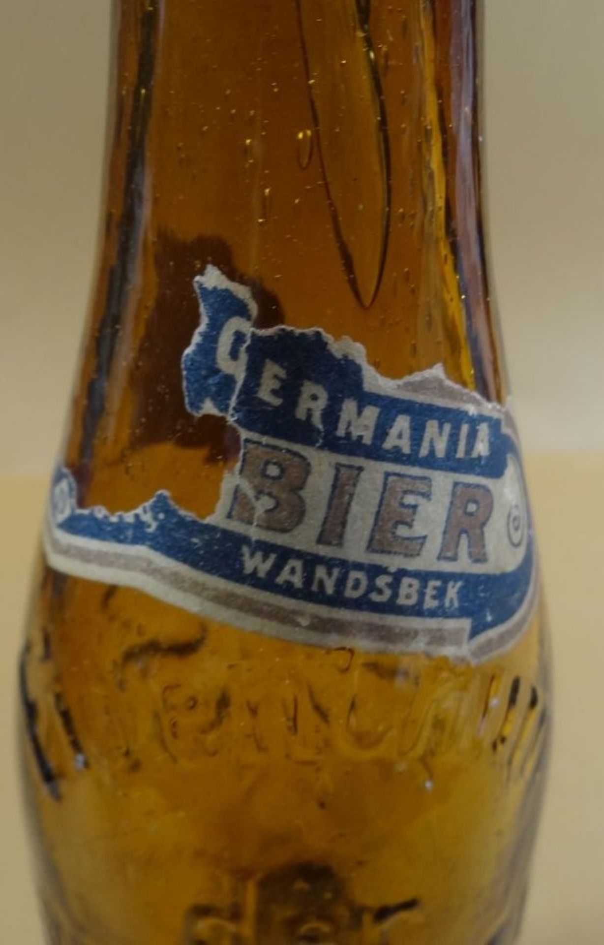 Bierflasche um 1900 "Germania Bier" Wandsbek, um 1900, H-26 cm - Bild 3 aus 6