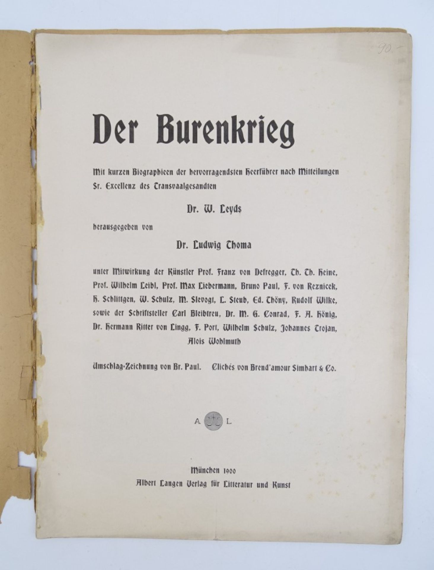 Dr. W. Leyds, Dr. Ludwig Thoma (Hrsg.), "Der Burenkrieg", Albert Langen Verlag für Litteratur und K - Bild 2 aus 7