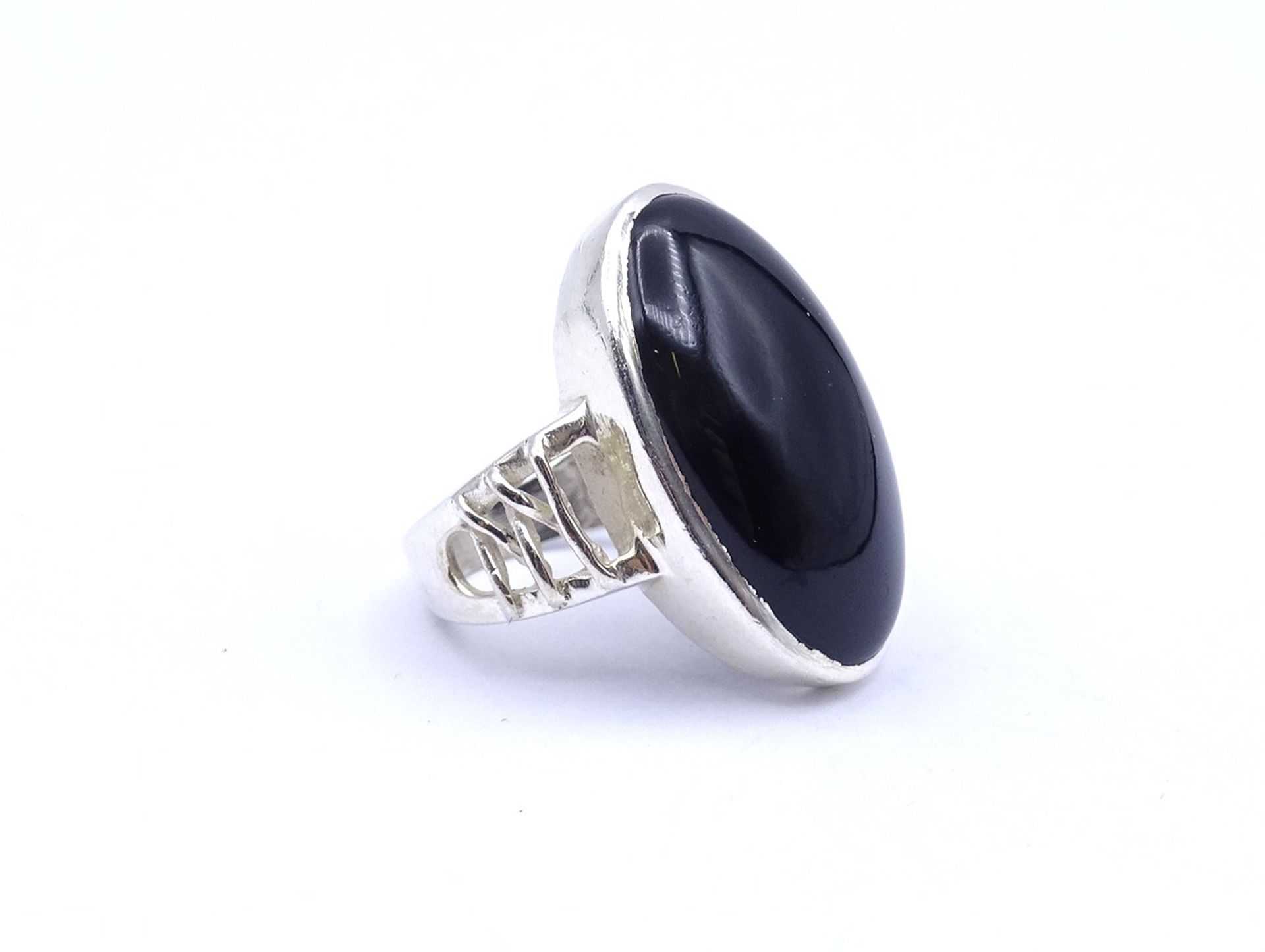 Silber Ring 0.925 mit Onyx Cabochon, 9,4g., RG 53/54 - Image 2 of 3