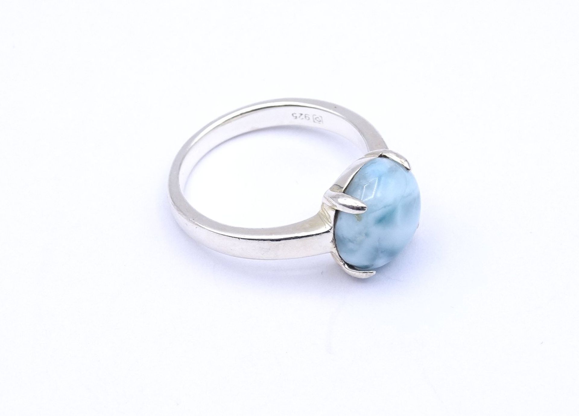 Silber Ring mit Larimar, dieser etwas lose in der Fassung, 0.925, 6,2g., RG 63 - Image 3 of 4