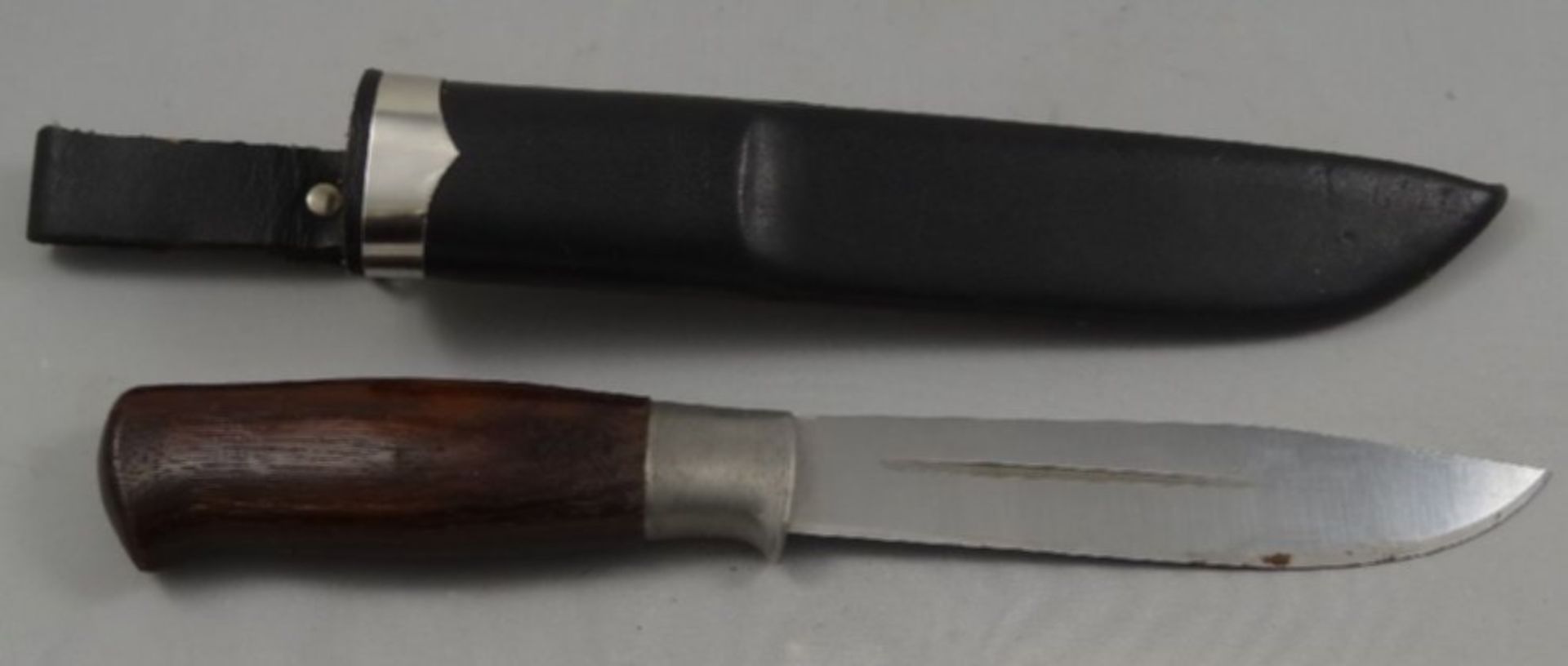 Brusletto Hunter Jagdmesser in Lederscheide, Norway, L-27,5 cm