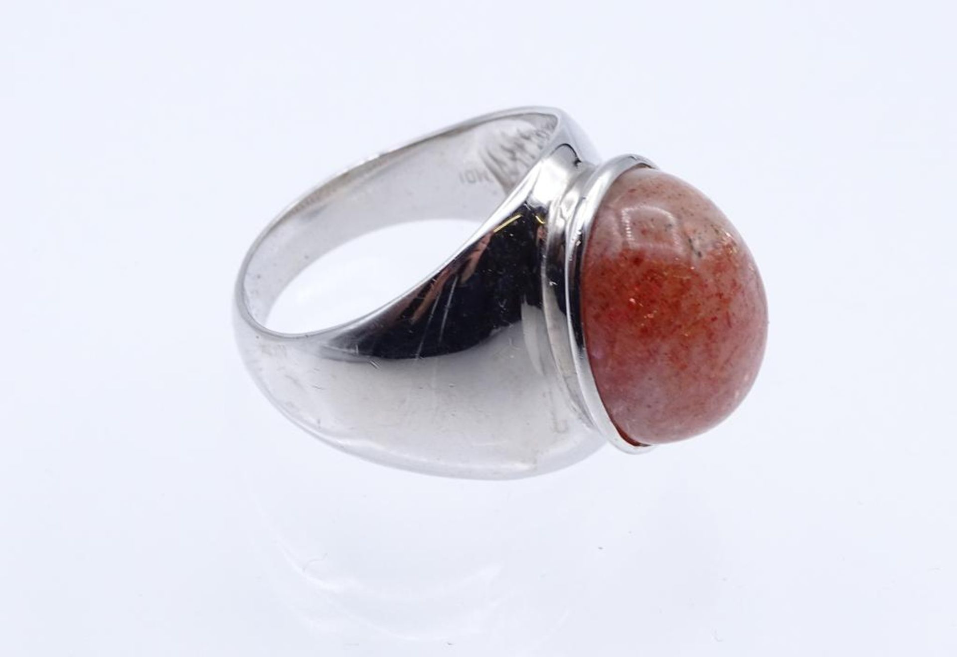 Sterling Silber Ring mit roten Cabochon, Silber 925/000, 11,3gr., RG 59/60 - Bild 2 aus 3