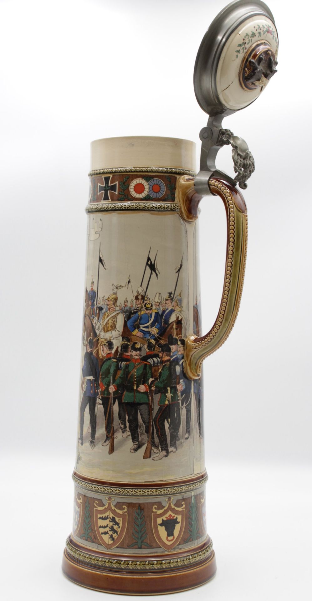 METTLACHKRUG KAISERMANÖVER, 4,3 Liter, Mettlach, Modellnr. 2227, Steinzeug, mit umlaufender großer - Image 2 of 6