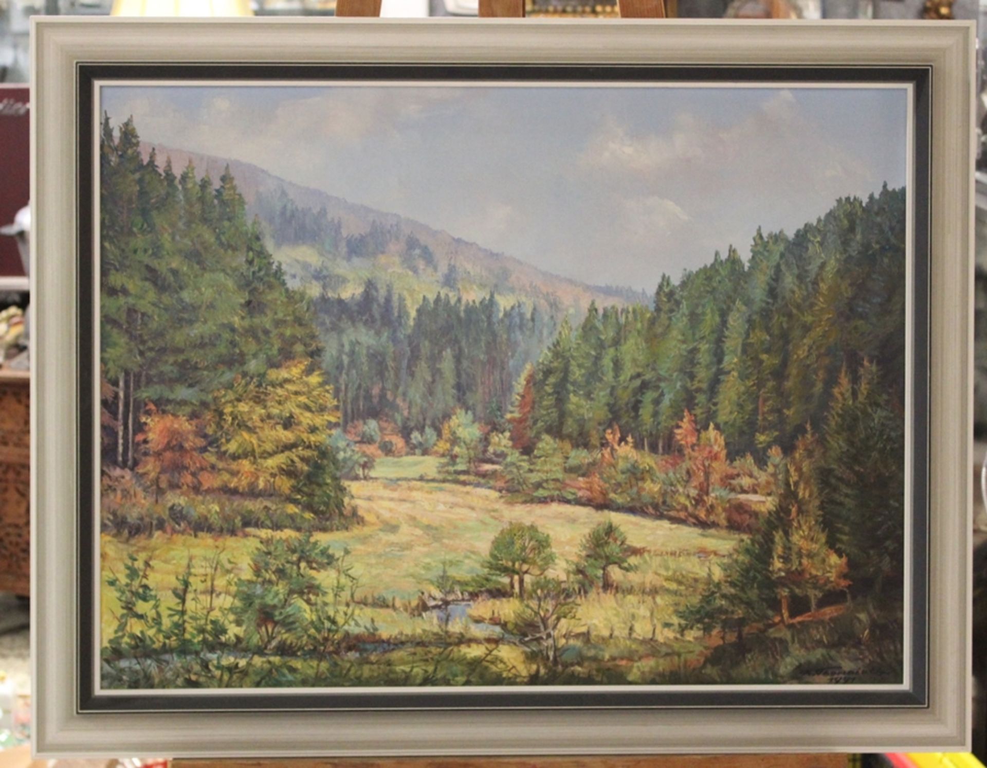 Karl Thorwirth, verso betitelt "Steycktal, Sauerland", Öl/Leinwand, gerahmt, RG 72,5 x 92cm. - Bild 3 aus 5