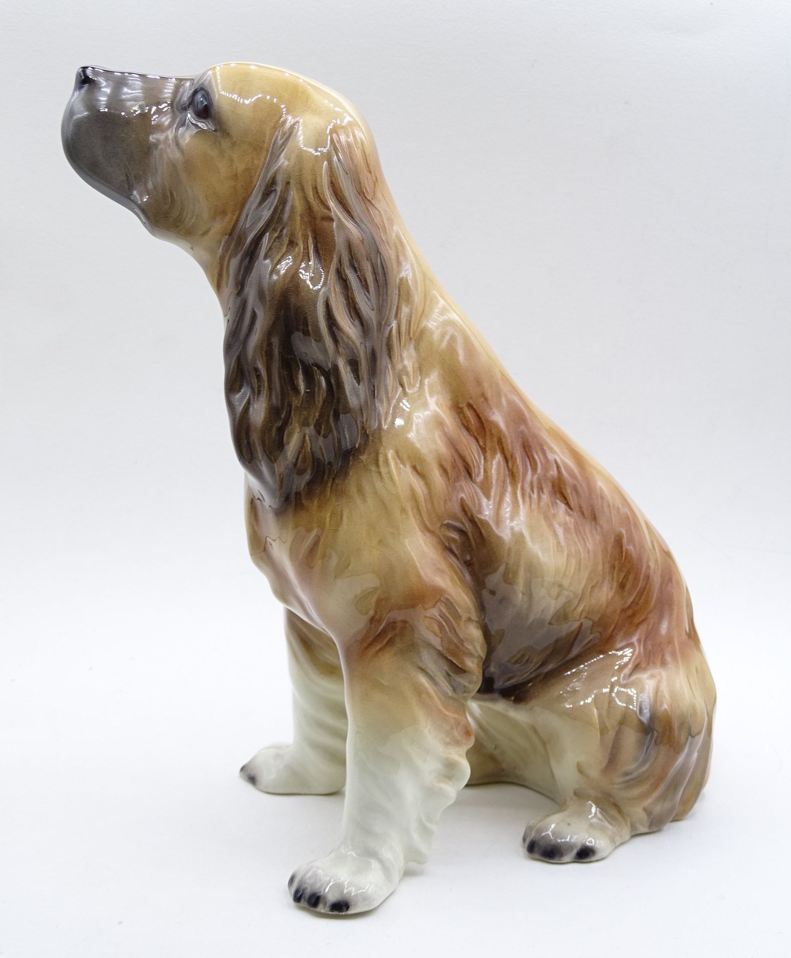 Hundefigur "Cocker Spaniel", nummeriert, "Made in Germany", mit Altersspuren, Glasurrisse - Bild 3 aus 7