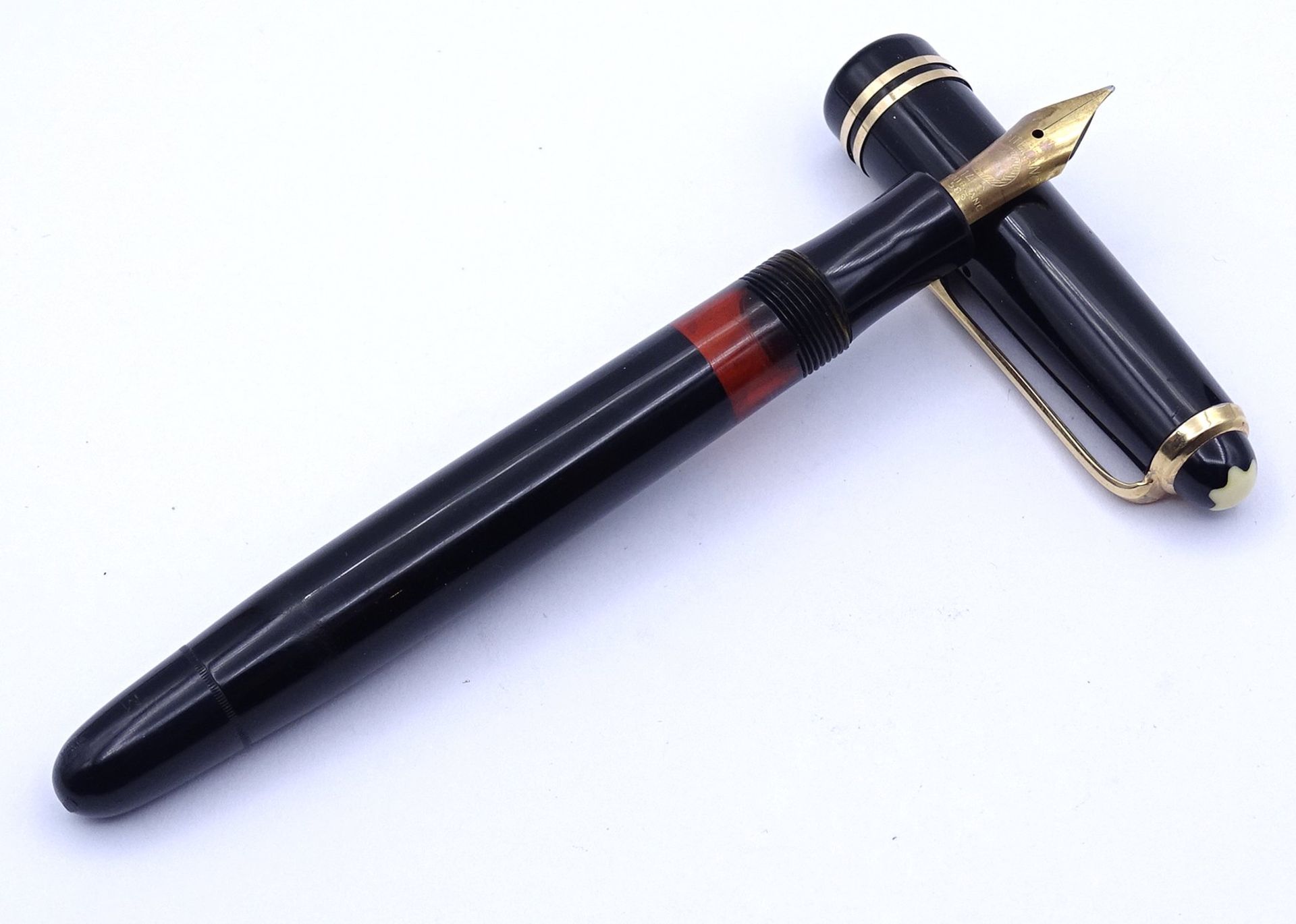 Montblanc Füller No. 244 G, Stärke M, GG Feder 14C 585, Gesamtlänge L. 12,8cm, Alters- und Gebrauch