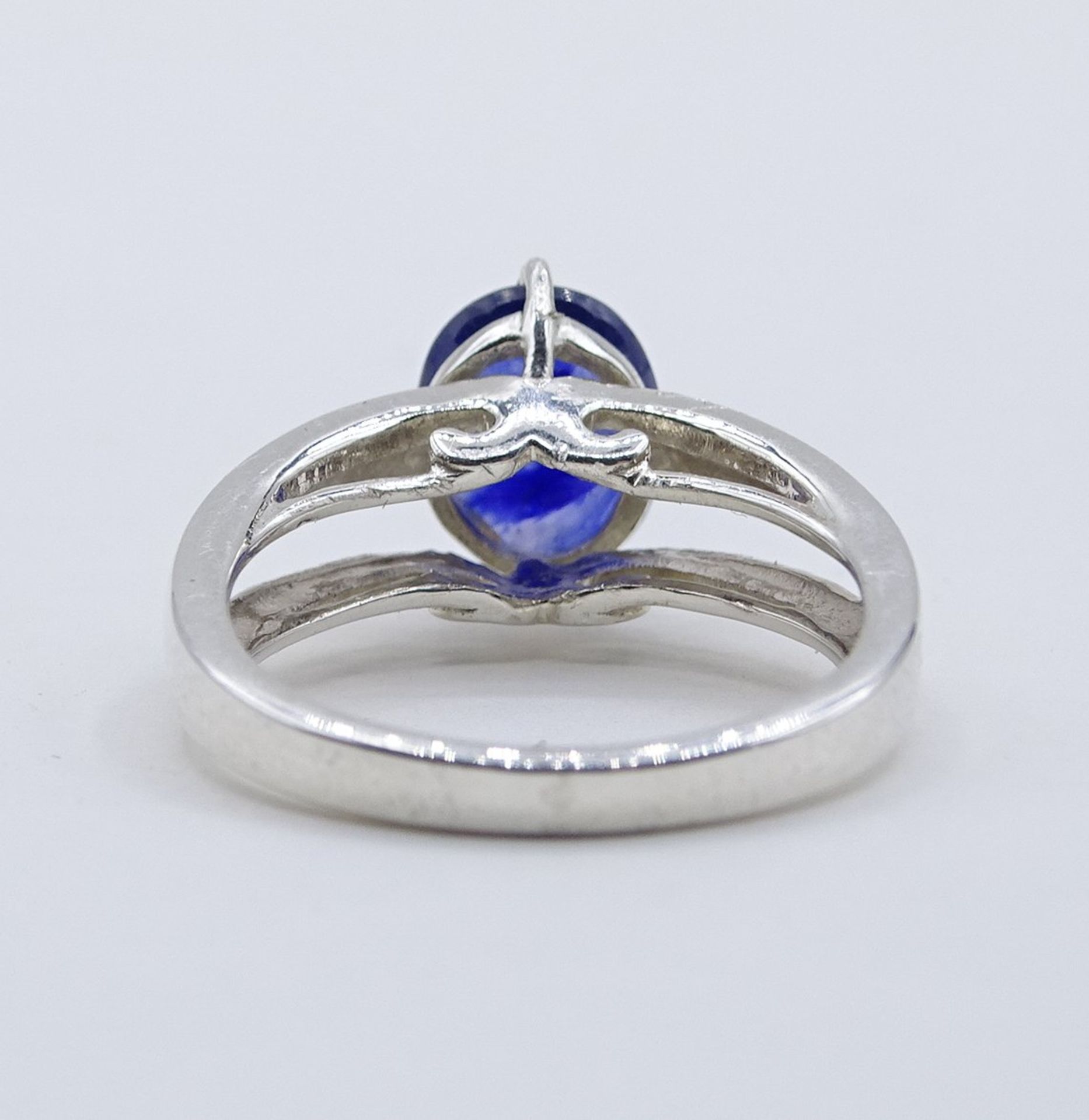Silberring, 925/000, besetzt mit blauem fac. Stein, RG 54, 3,9 gr. - Bild 6 aus 6