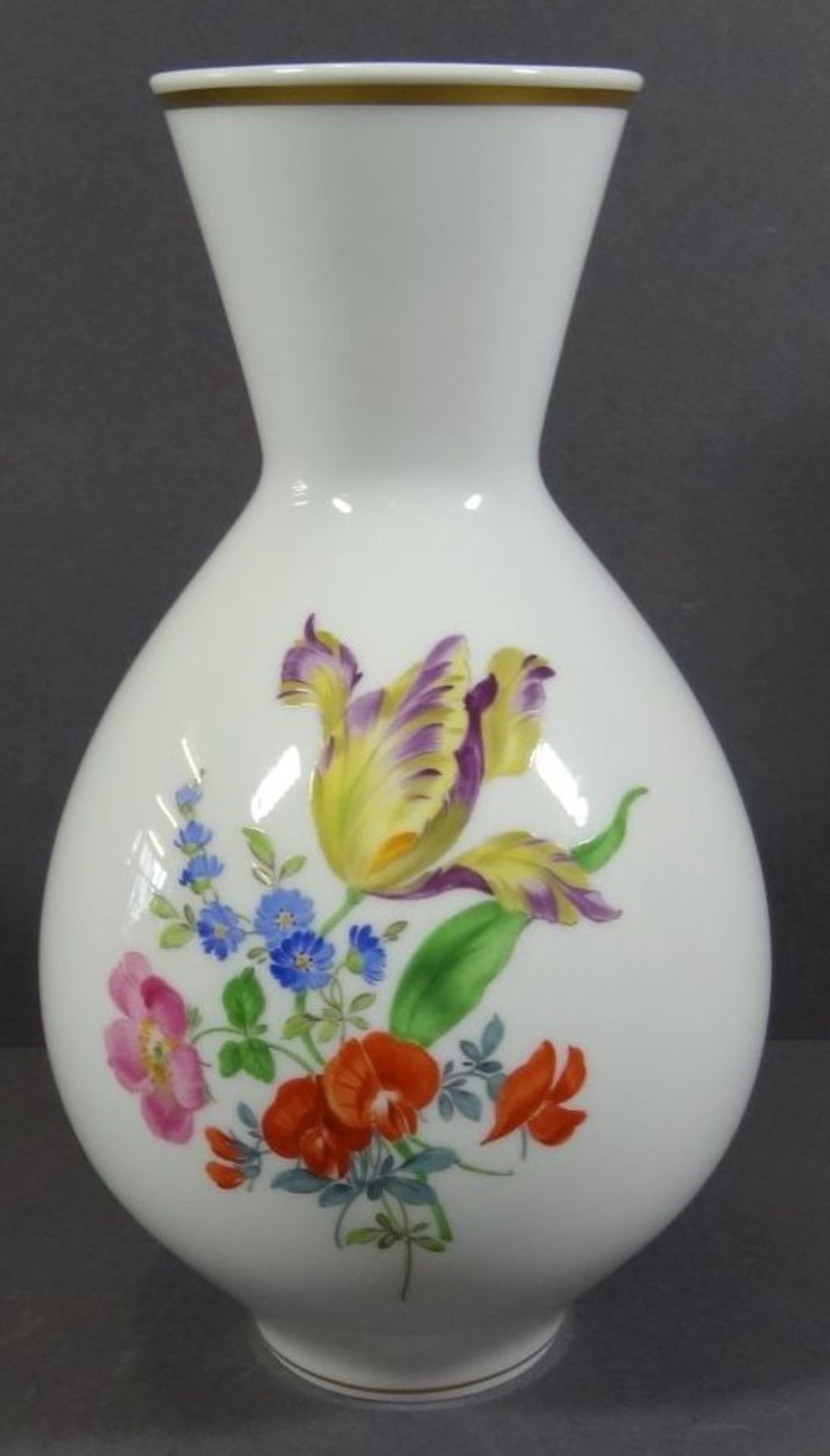 Vase "Meissen" Blumenmalerei, H-20 cm, gut erhalten