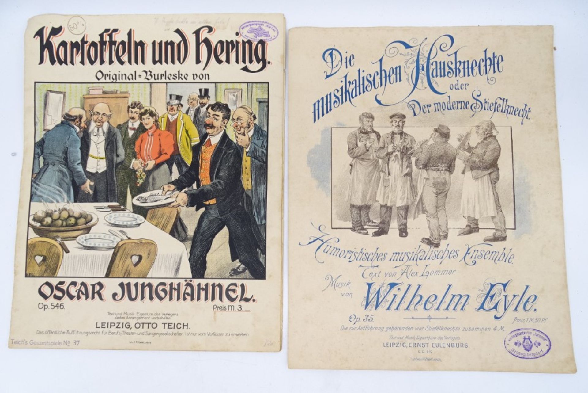 5 alte Notenbücher für humoristische Ensembles, ca. 1900, mit Altersspuren - Bild 5 aus 6