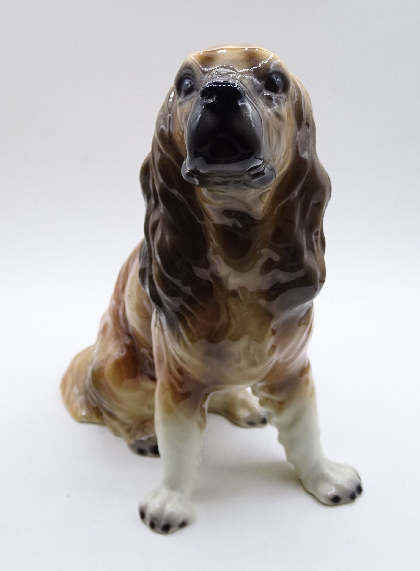 Hundefigur "Cocker Spaniel", nummeriert, "Made in Germany", mit Altersspuren, Glasurrisse - Bild 4 aus 7