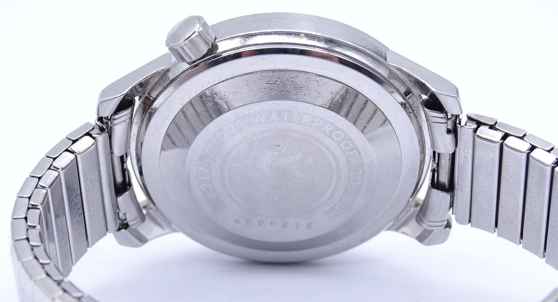 Herren Armbanduhr SEIKO World Timer, 6217, Automatikwerk, Werk läuft, D. 37mm, Glas mit Kratzern - Image 5 of 5