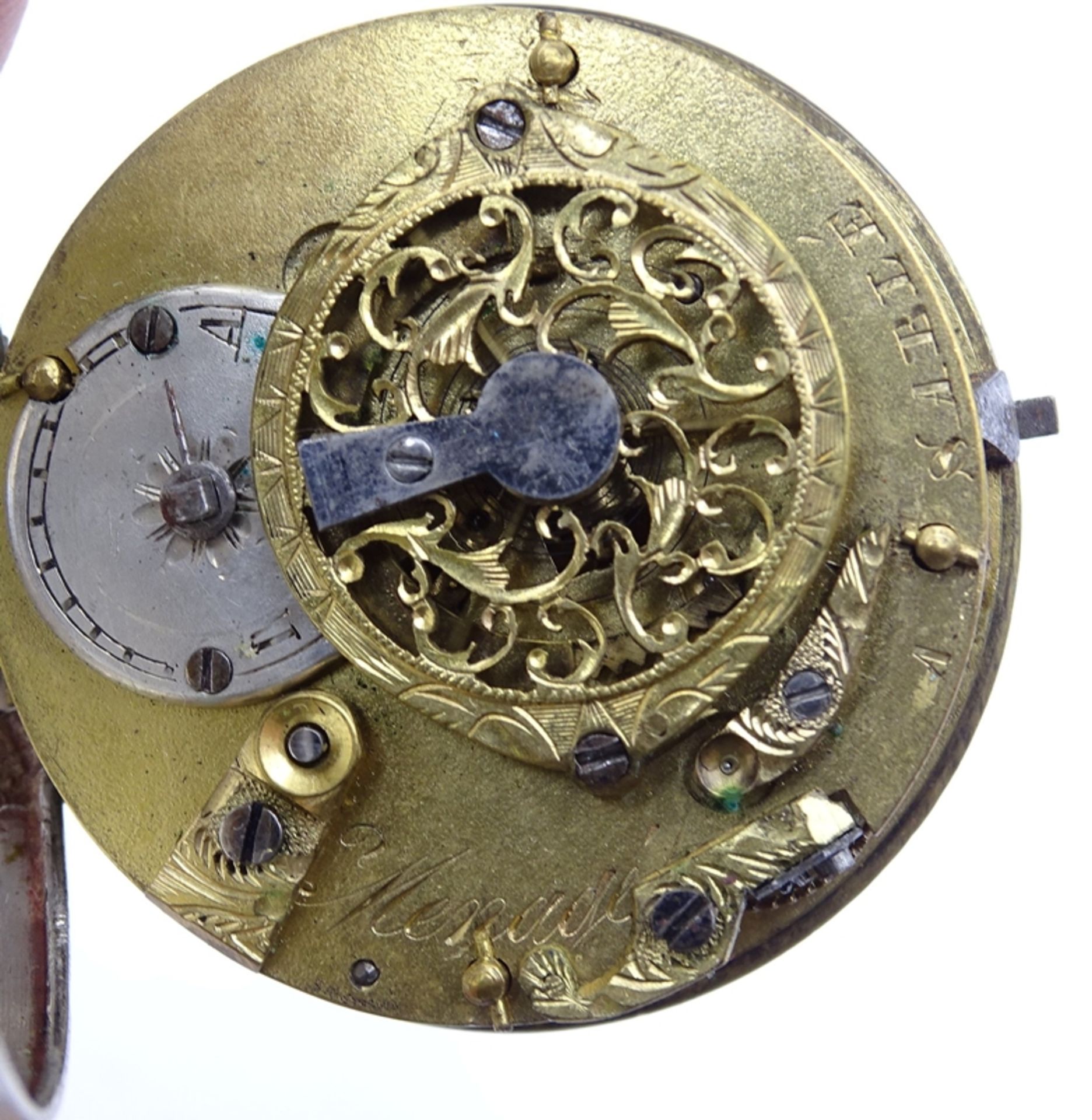 Alte Spindeltaschenuhr Menage A. Sable, Silbergehäuse, D. 46mm, Schlüsselwerk, Schlüssel nicht anbe - Image 7 of 9