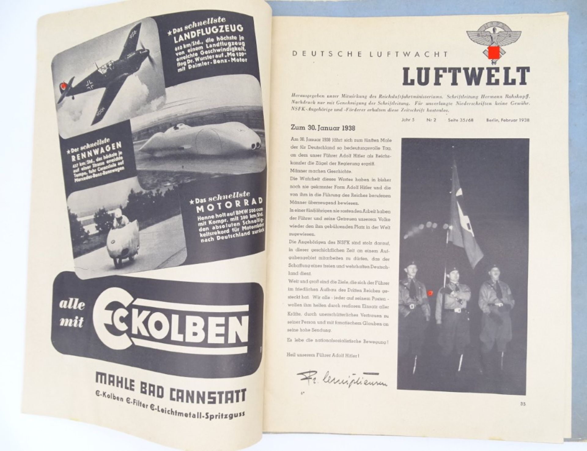 2 Hefte, 3. Reich, "Deutsche Luftwacht" und "5 Jahre Reichsluftschutzbund", mit Altersspuren - Bild 5 aus 7