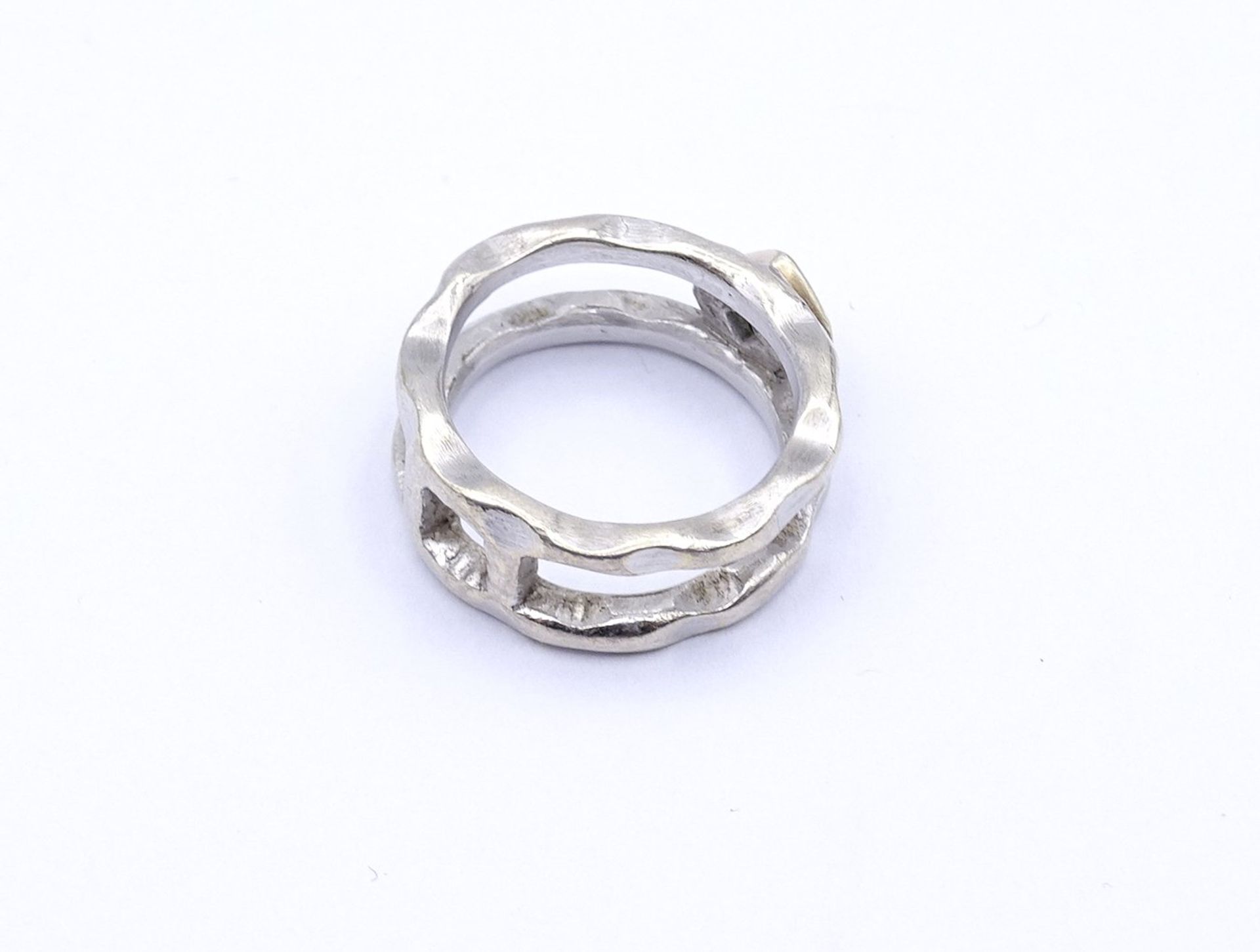 Sterling Silber Ring 0.925 mit einem blauen Stein, 8,3g., RG 55/56 - Bild 3 aus 3