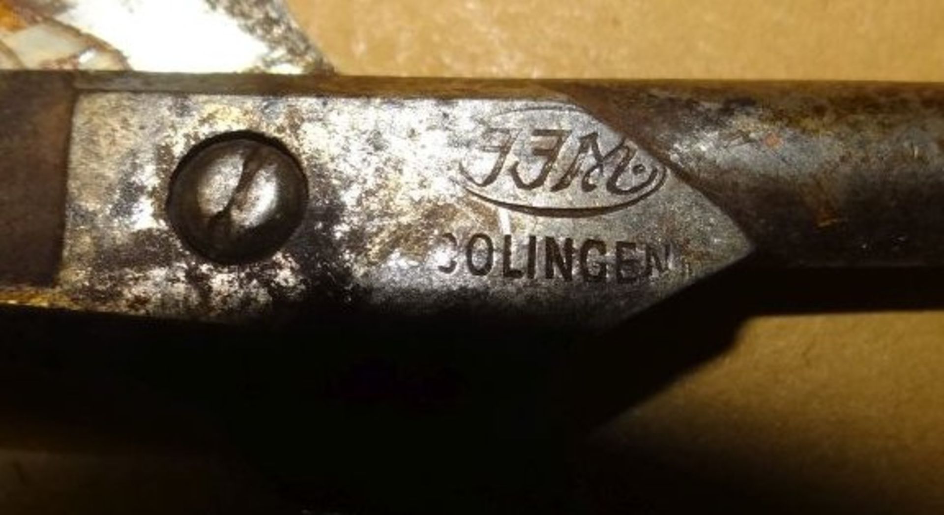 alte Eisen-Dochtschere, FFM Solingen, 19.Jhd., L-15 cm - Bild 3 aus 4