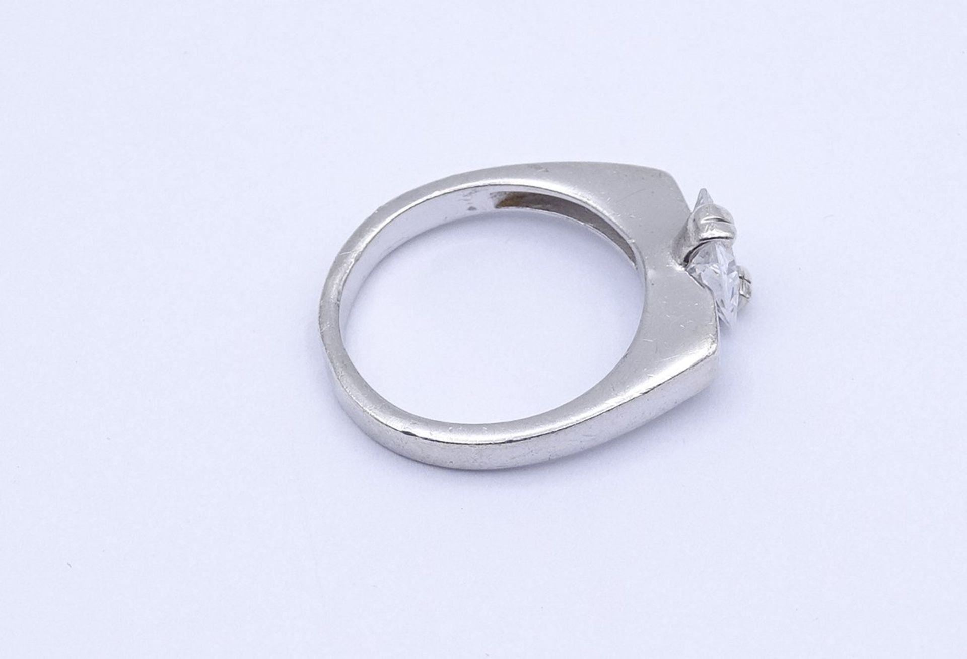 925er Silber Ring mit einem klaren Stein, 4,4g., RG 56 - Bild 4 aus 4