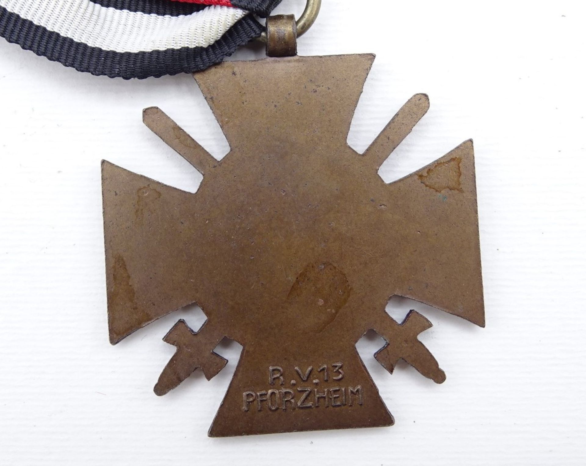 Kriegsverdienstkreuz 1914 1918, Rückseite "R.V.13 Pforzheim" mit Verleihungsurkunde Otterndorf, 22. - Bild 3 aus 3