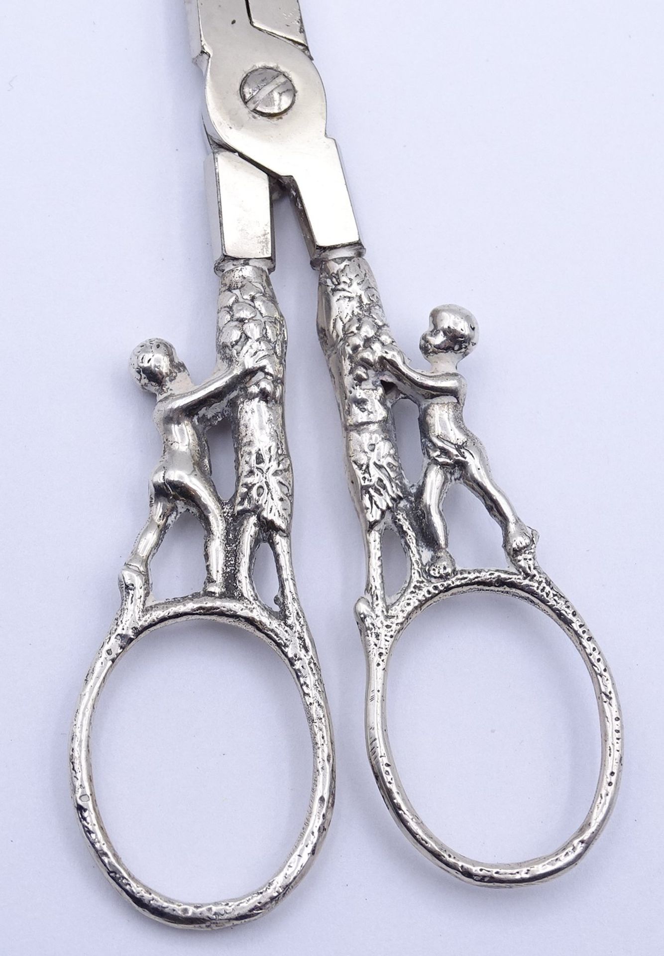 Traubenschere mit Silbergriff, Silber gepr., L. 12cm - Bild 2 aus 3