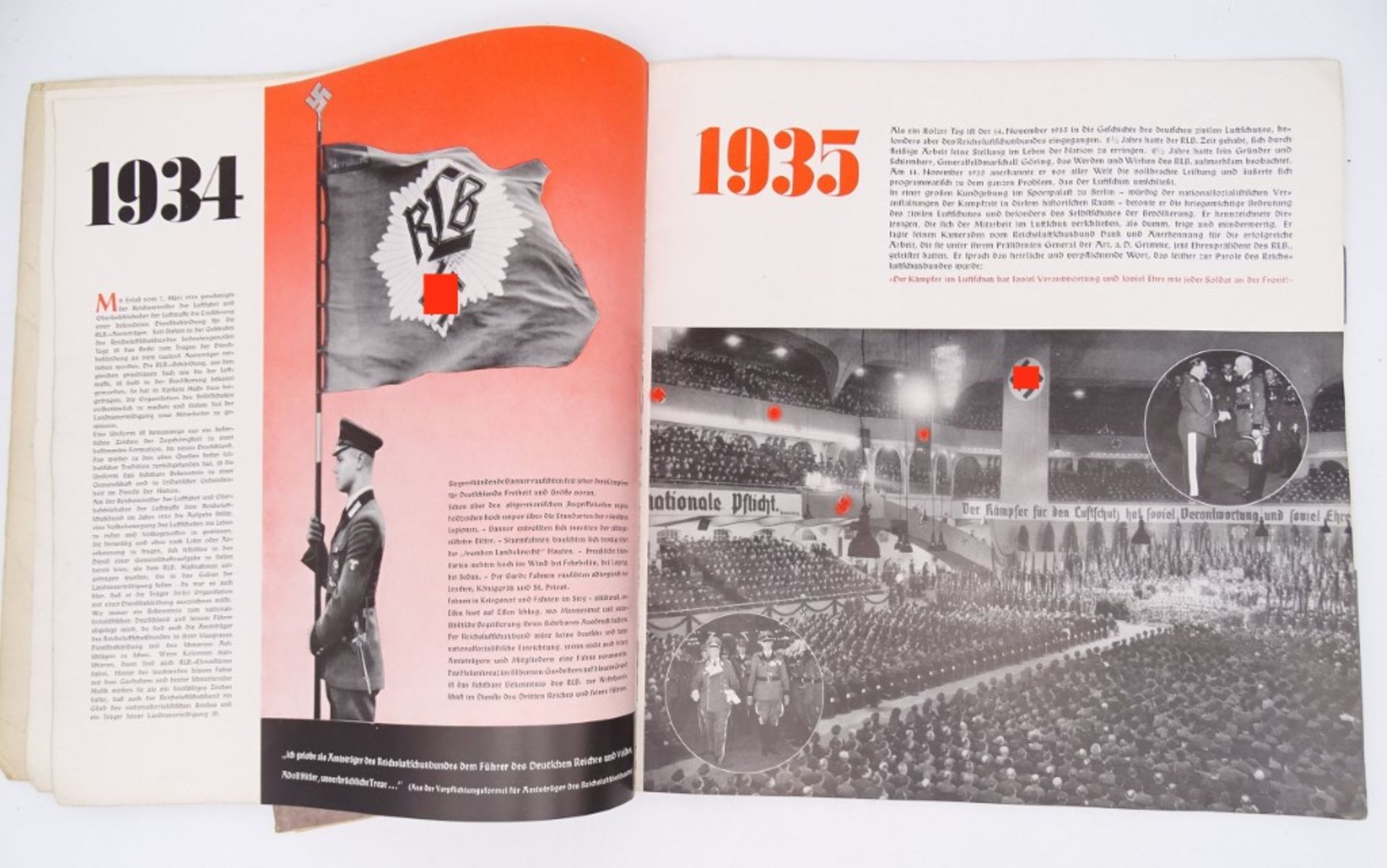 2 Hefte, 3. Reich, "Deutsche Luftwacht" und "5 Jahre Reichsluftschutzbund", mit Altersspuren - Bild 3 aus 7