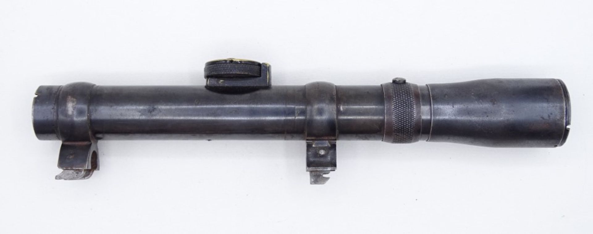 Zielfernrohr für Gewehr, 1. WK, Otto Bock Kgl. Hoflieferant Berlin, 4 Balken, klare Optik, L. 25 cm