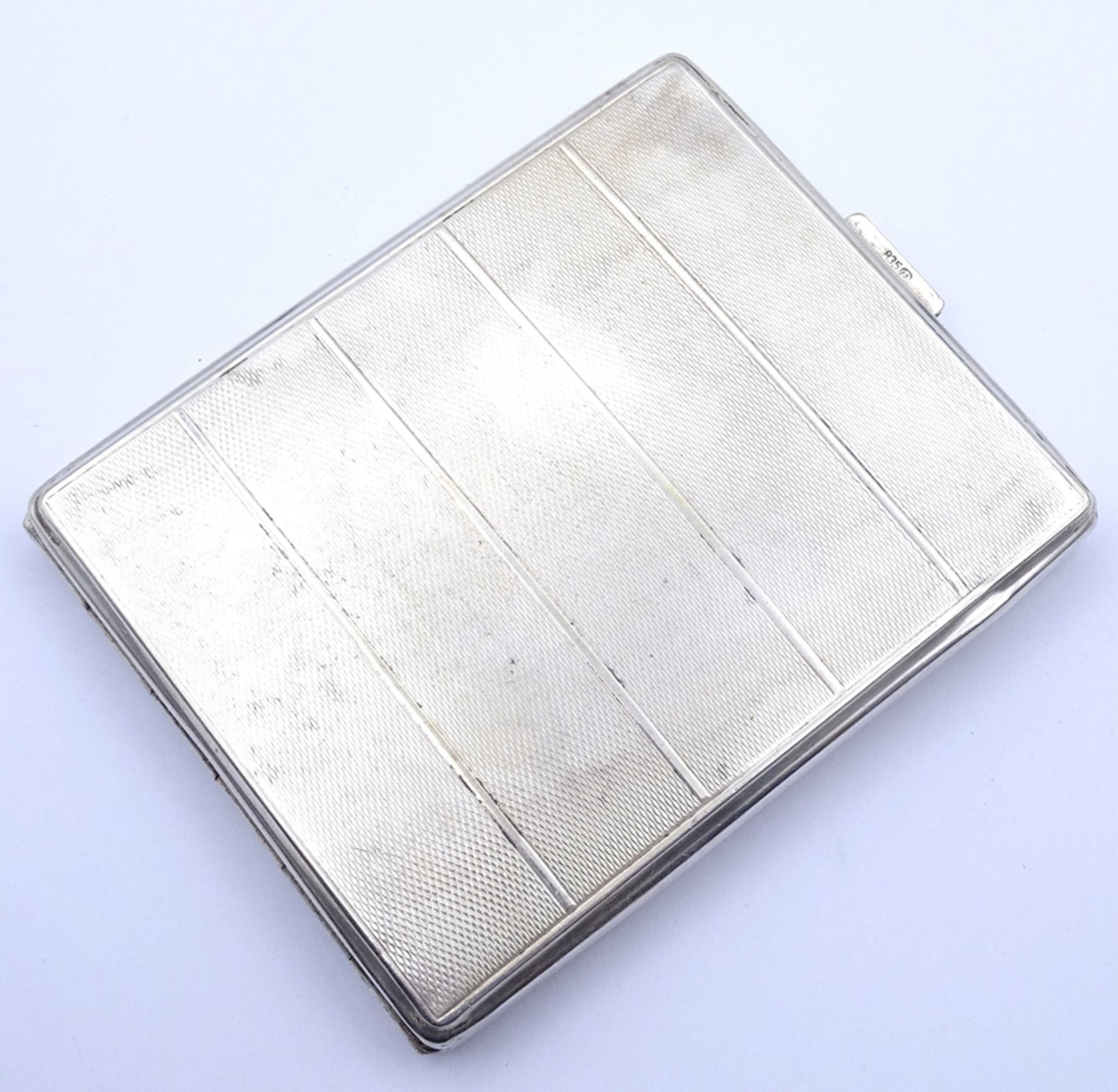 Zigaretten Etui in 835er Silber, Innengravur 25.5.58 Gila, 8,2x10cm, 105g. - Image 2 of 4