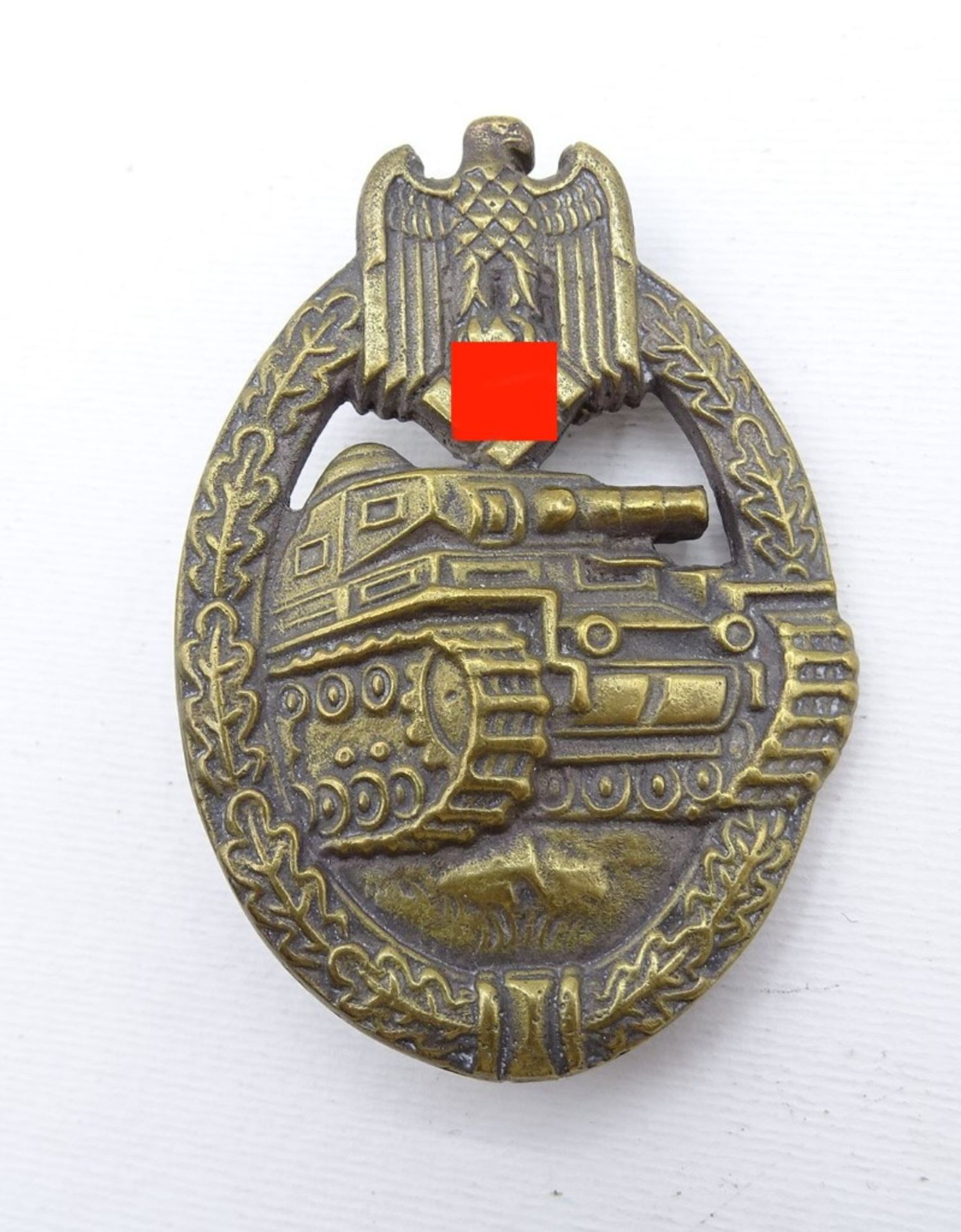 Panzerkampfabzeichen in Bronze, 2. WK, Rückseite "1942 A.W.S.", original?