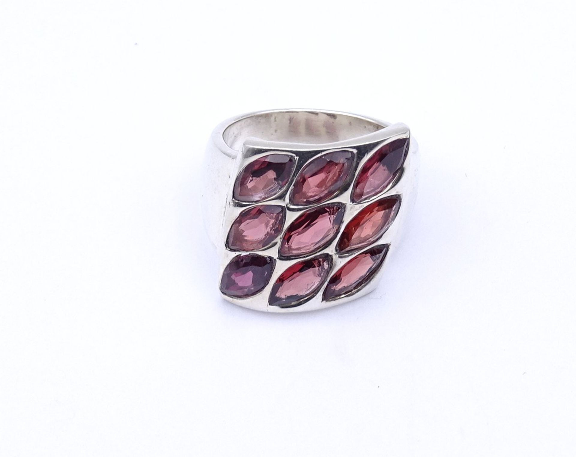Silber Ring mit roten Steinen, Sterling Silber 0.925, 11,8g., RG 56 - Image 2 of 4