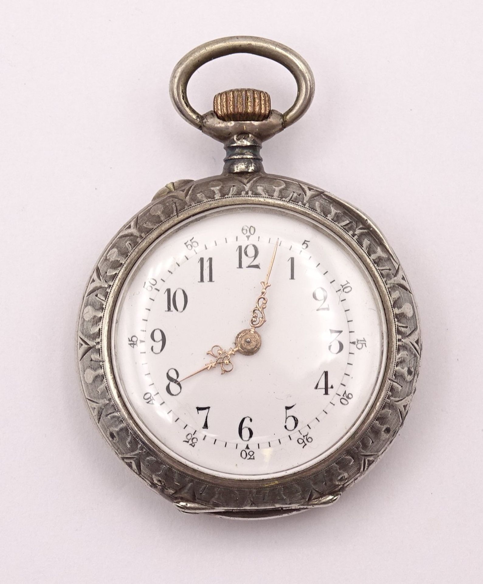 "Beer Uhr" Taschenuhr F. Beer-Grüring, Silbergehäuse 0.800, D. 32mm, mechanisch, verso mit Monogram