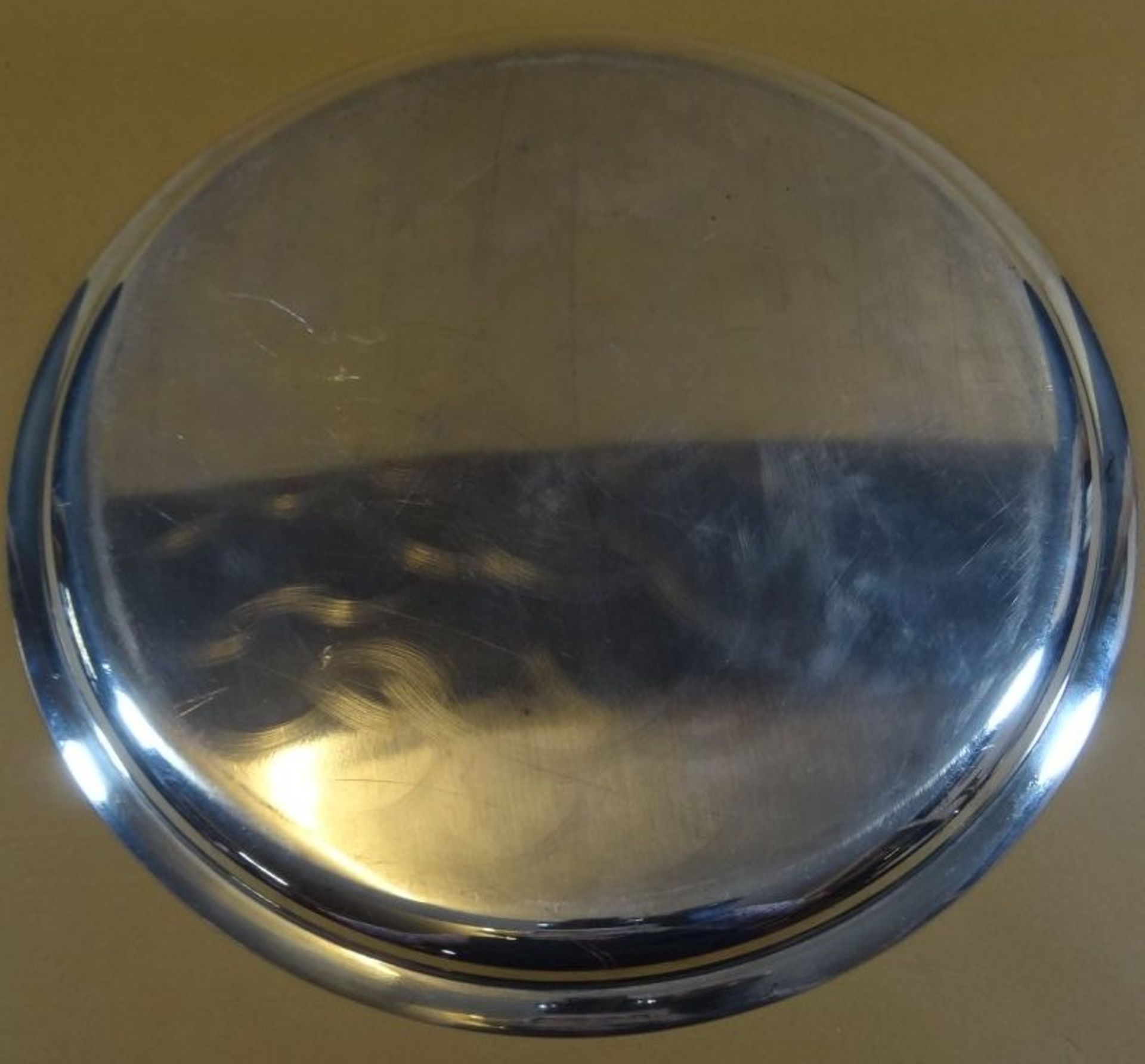 gr. rundes Tablett, Silber-835-, Wilkens-Bremen, D-30 cm, 626 gr - Bild 3 aus 3