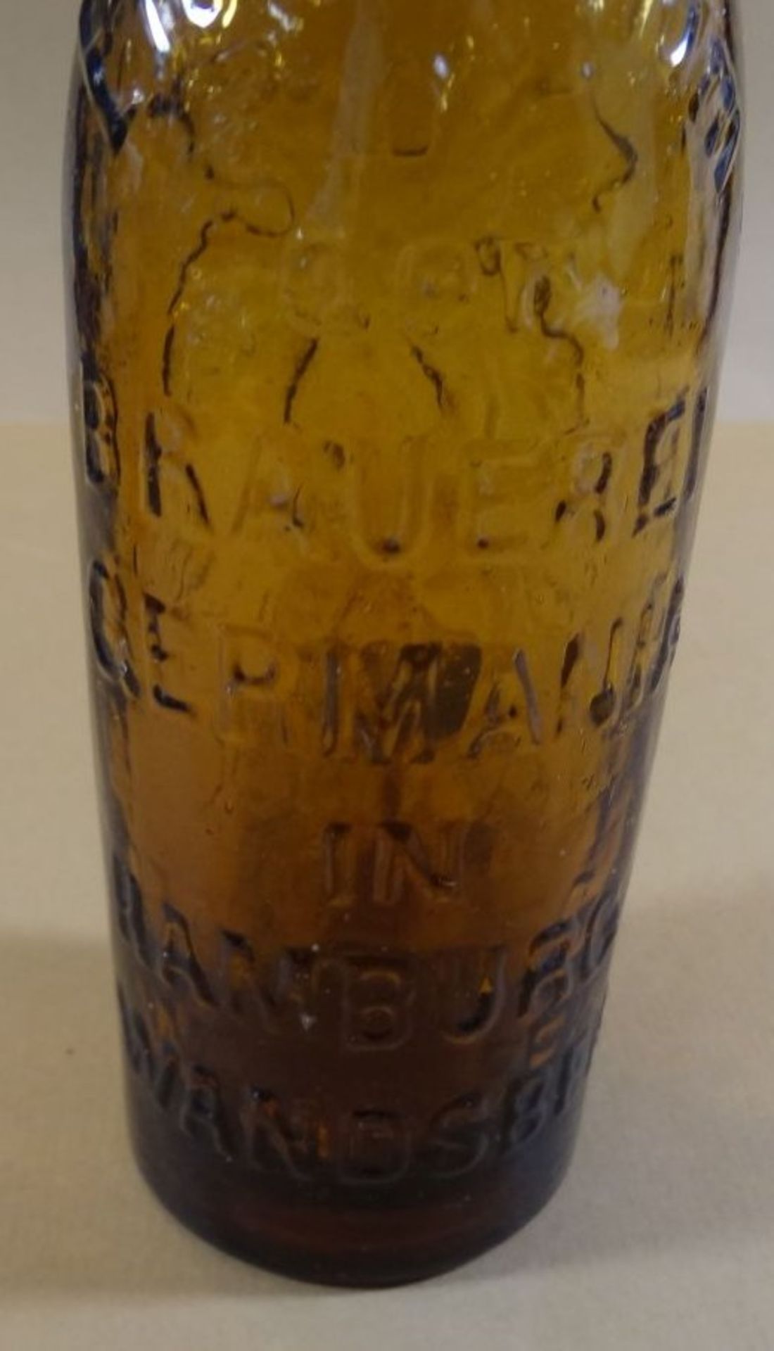Bierflasche um 1900 "Germania Bier" Wandsbek, um 1900, H-26 cm - Bild 2 aus 6