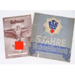 2 Hefte, 3. Reich, "Deutsche Luftwacht" und "5 Jahre Reichsluftschutzbund", mit Altersspuren