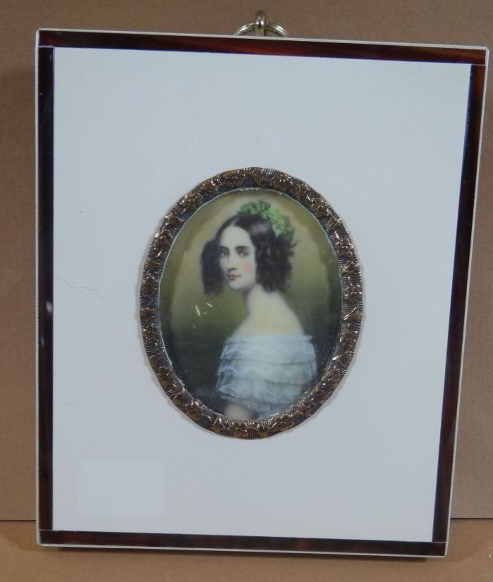 Miniatur-Portrait "Prinz. Alexandra von Bayern" 10,5x8,5 cm - Bild 4 aus 4