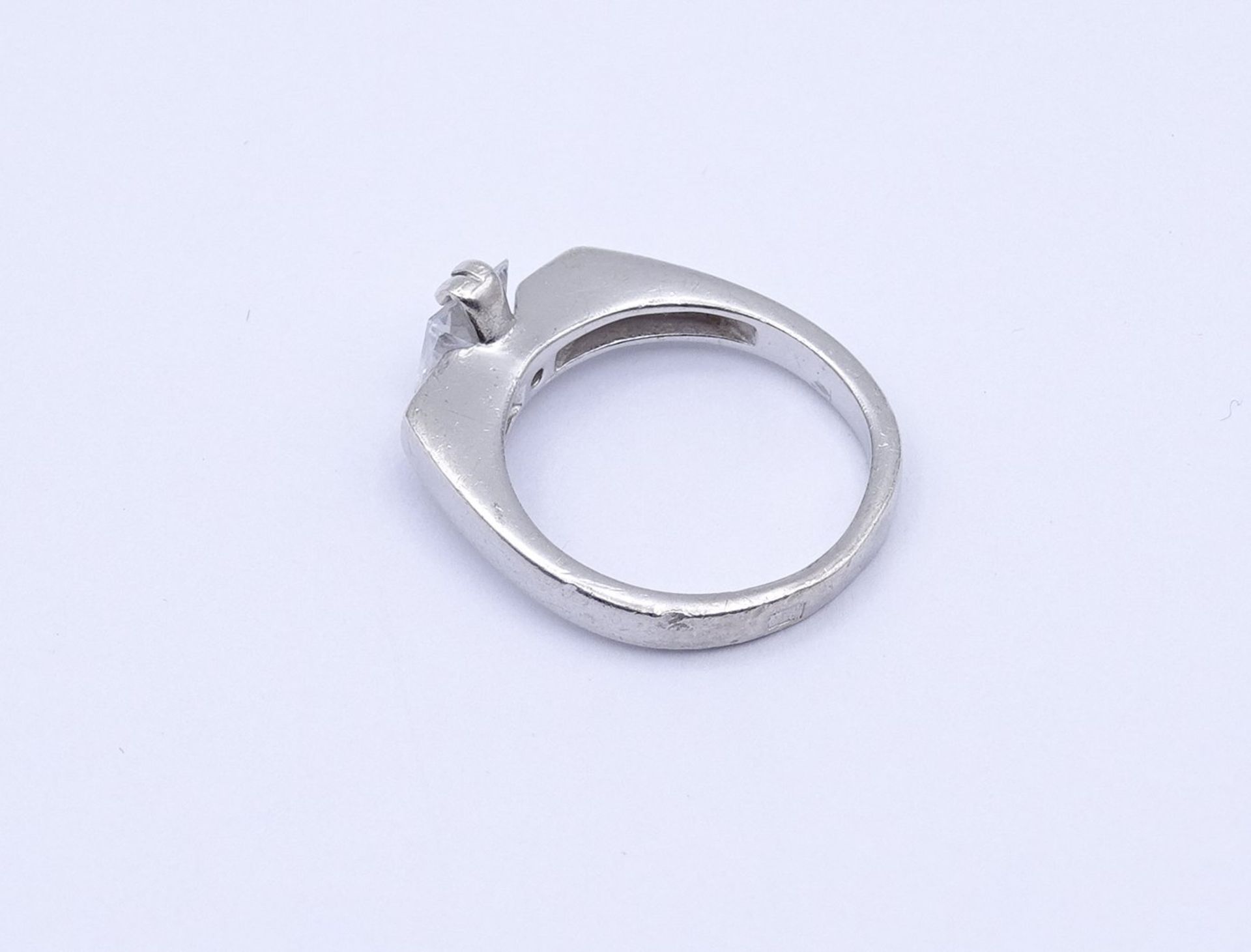 925er Silber Ring mit einem klaren Stein, 4,4g., RG 56 - Bild 3 aus 4