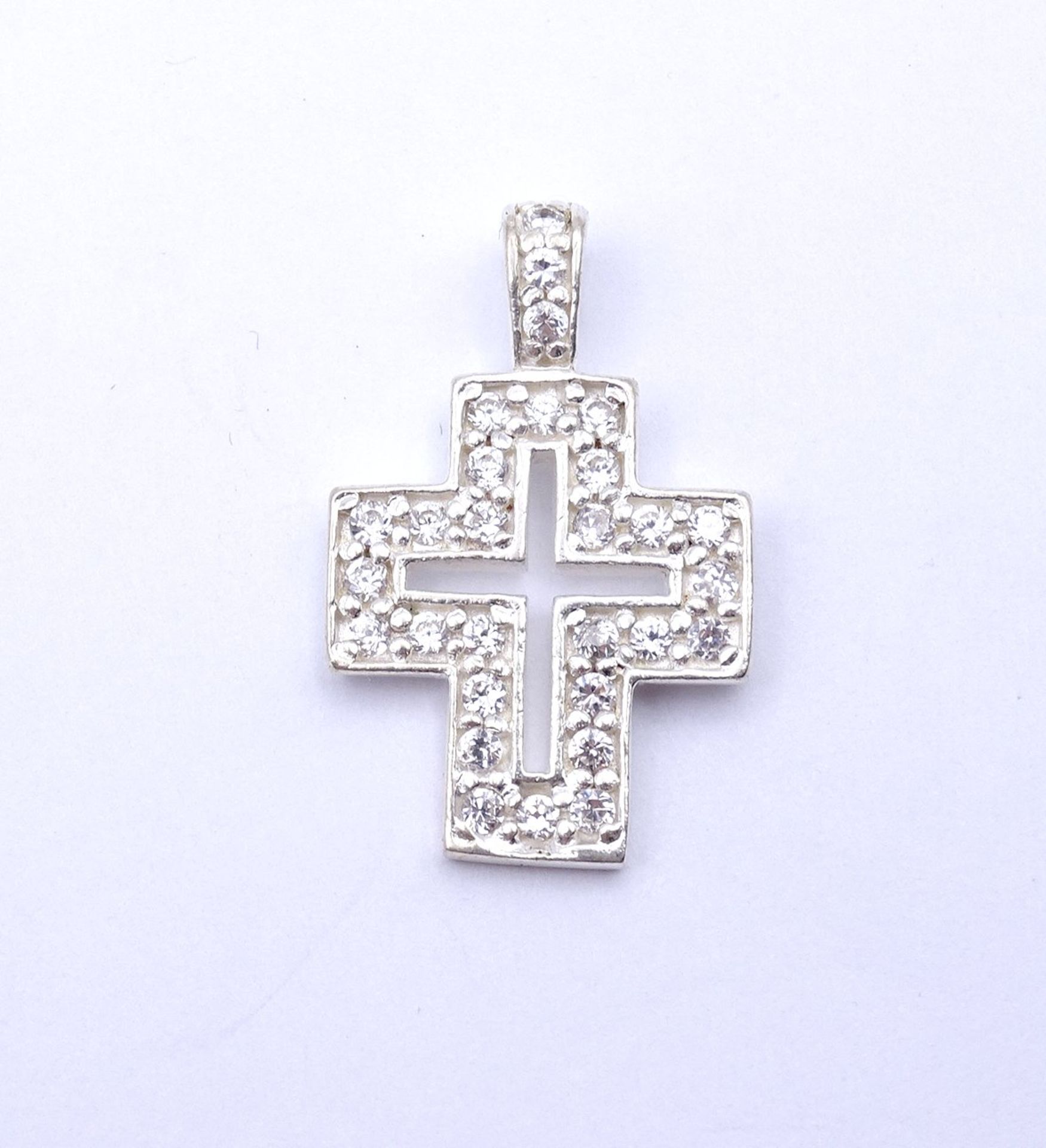 925er Silber Kreuz Anhänger, L. 3,1cm, 5,2g.