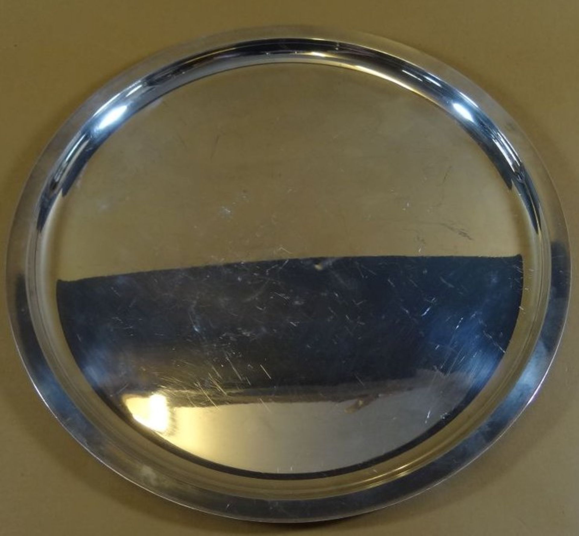 gr. rundes Tablett, Silber-835-, Wilkens-Bremen, D-30 cm, 626 gr - Bild 2 aus 3