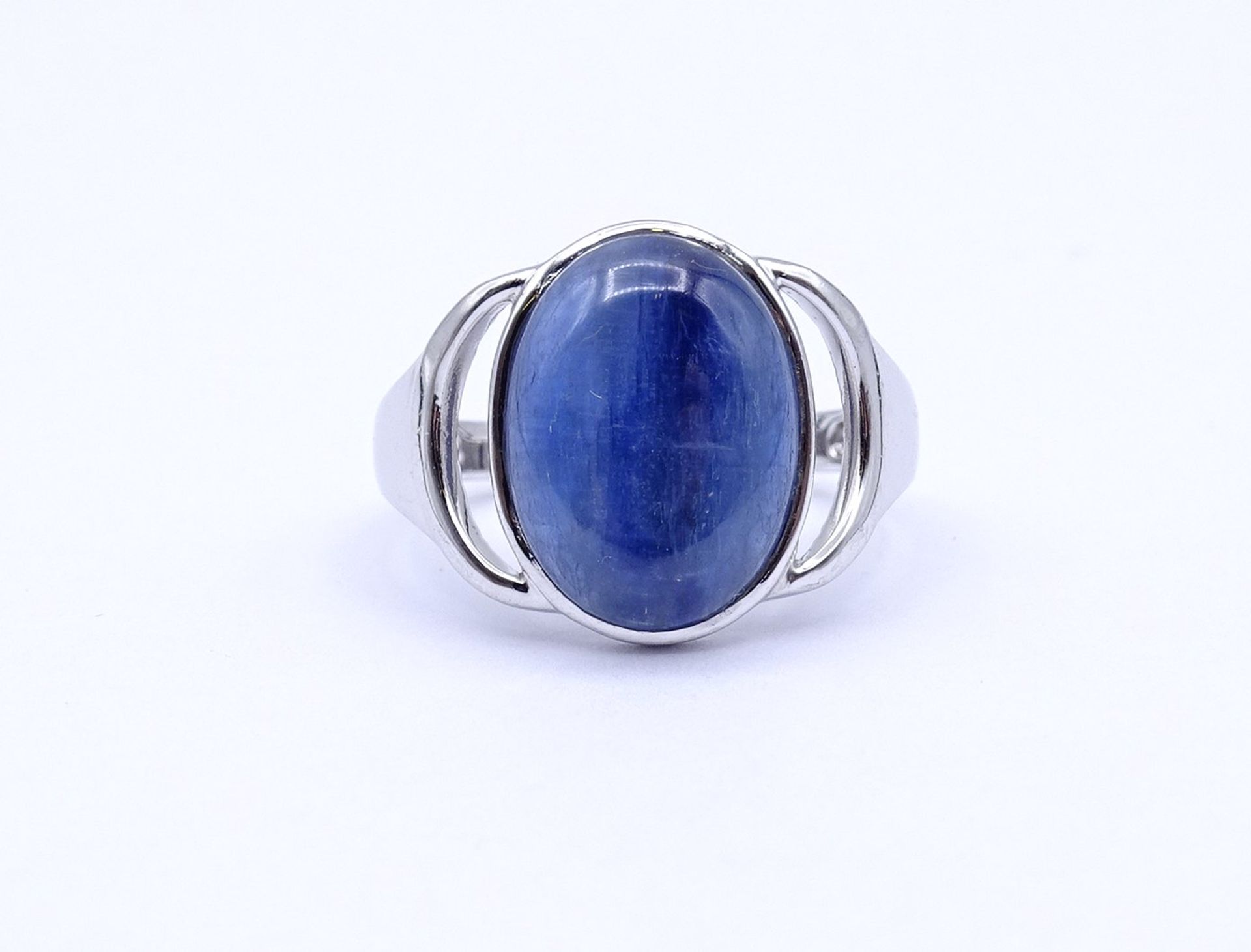 Silber Ring mit Kyanit Cabochon, Sterling Silber 0.925, 5,9g., RG 63