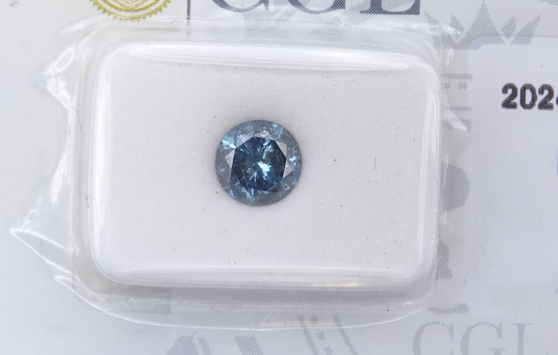 Loser Brillant, 1 ct., Fancy Vivid Blue, mit CGL-Zertifikat - Bild 4 aus 4