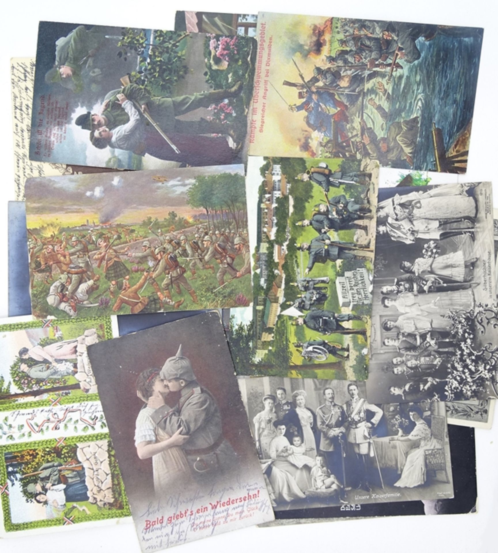 Konvolut Feldpostkarten Kaiserreich, 1. WK, gelaufen und ungelaufen, ca. 150 St., Motive teilweise  - Bild 2 aus 9