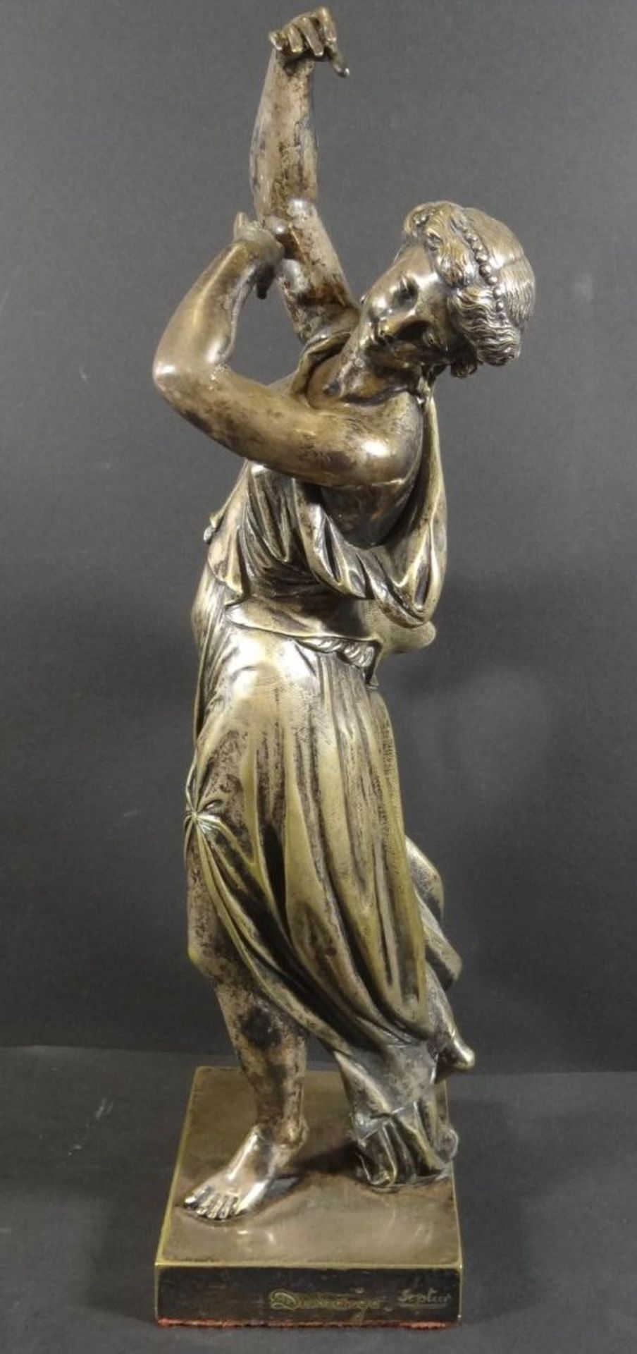 Henry Étienne DUMAIGE (1830-1888) "Tänzerin" Bronze, signiert, versilbert, Kopf und Arm beweglich ? - Bild 2 aus 7